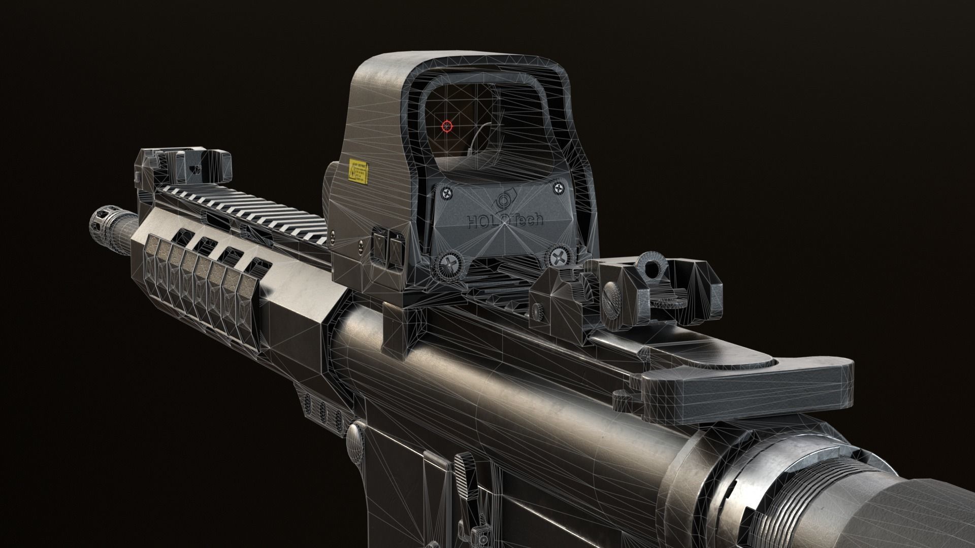 AR-15 Assault Rifle Low-poly 3D model_8