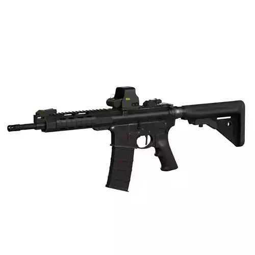 AR-15 Assault Rifle Low-poly 3D model