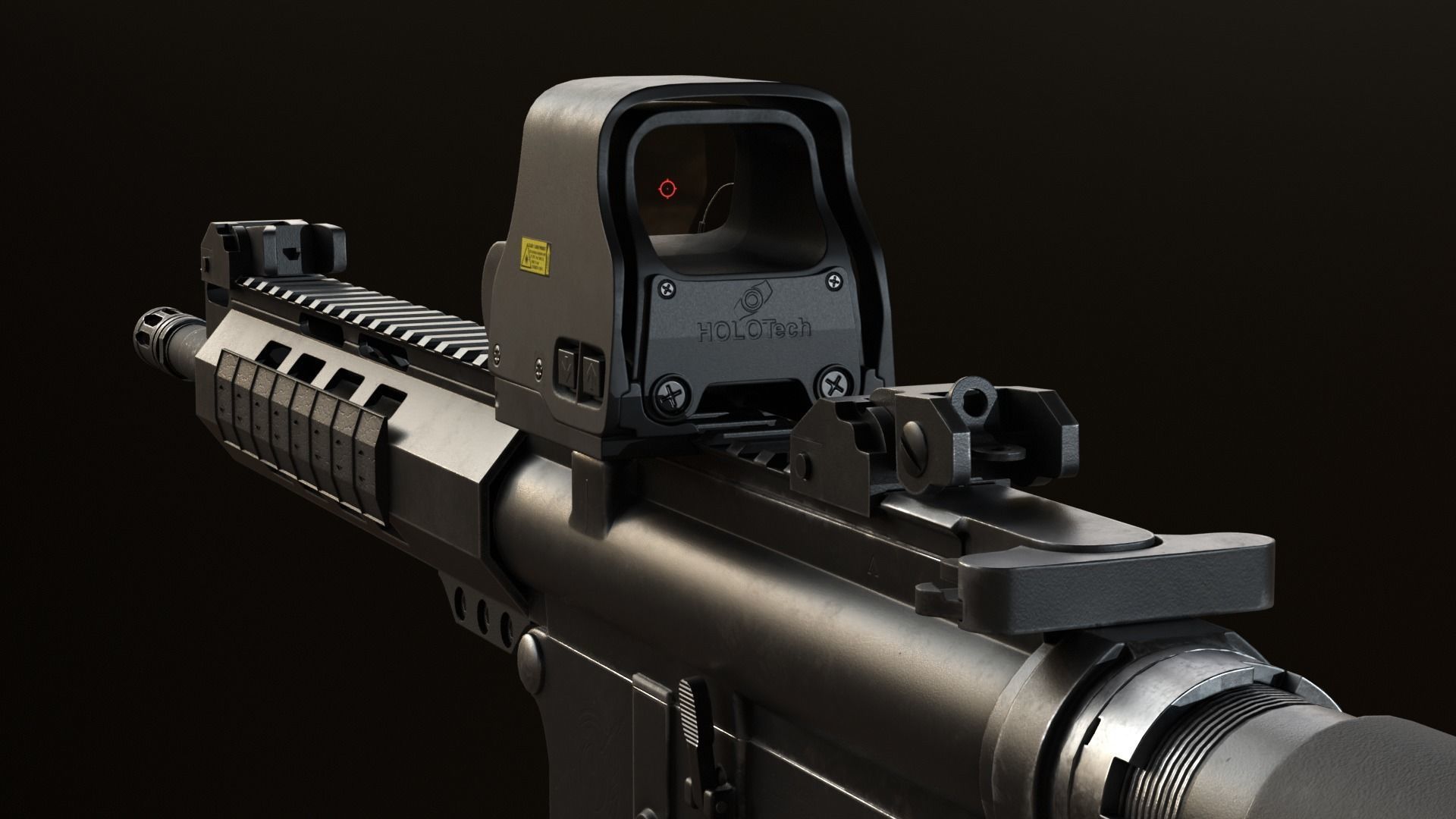 AR-15 Assault Rifle Low-poly 3D model_7