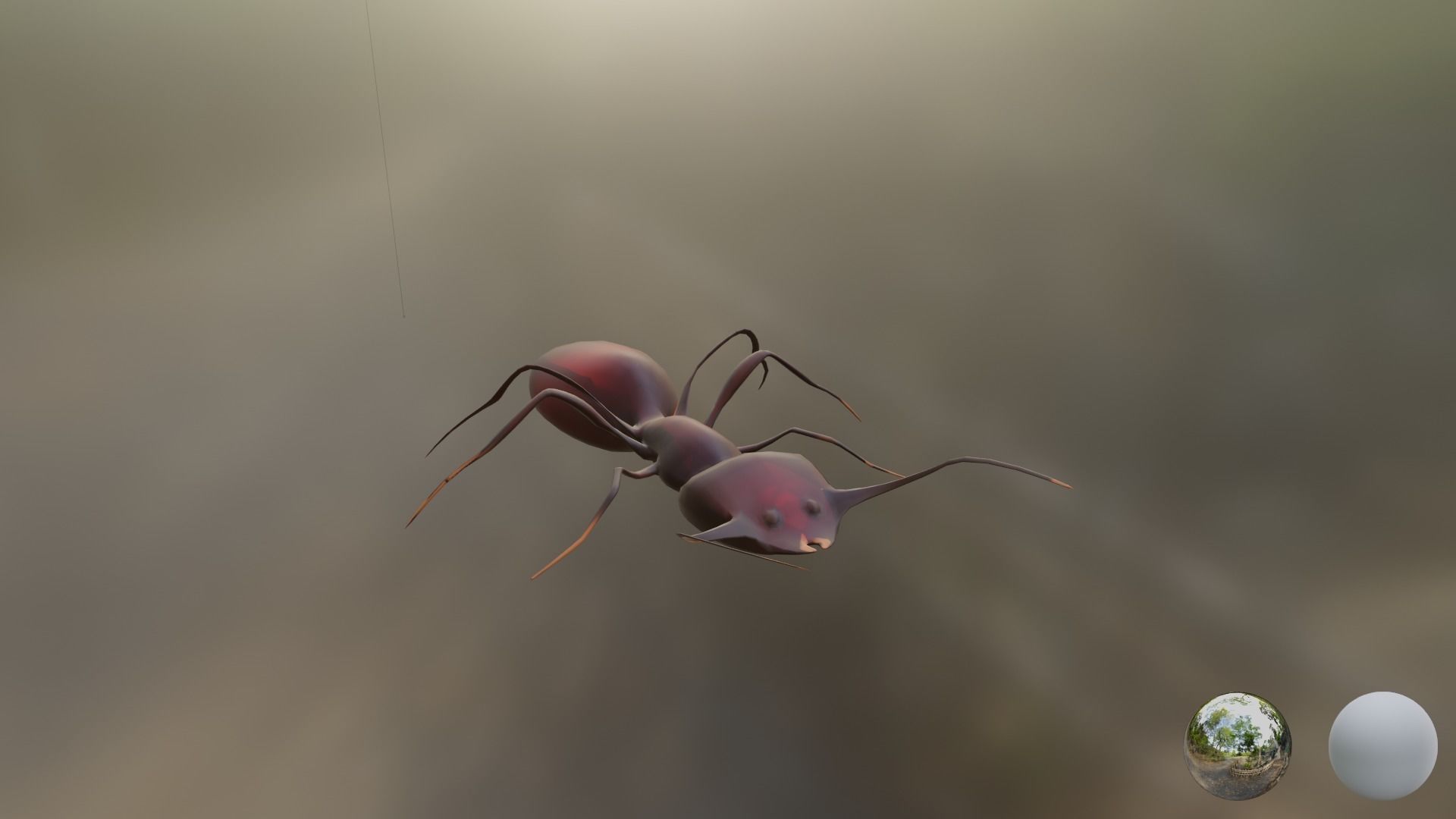 Low Poly Red Ant  Low-poly 3D model_1
