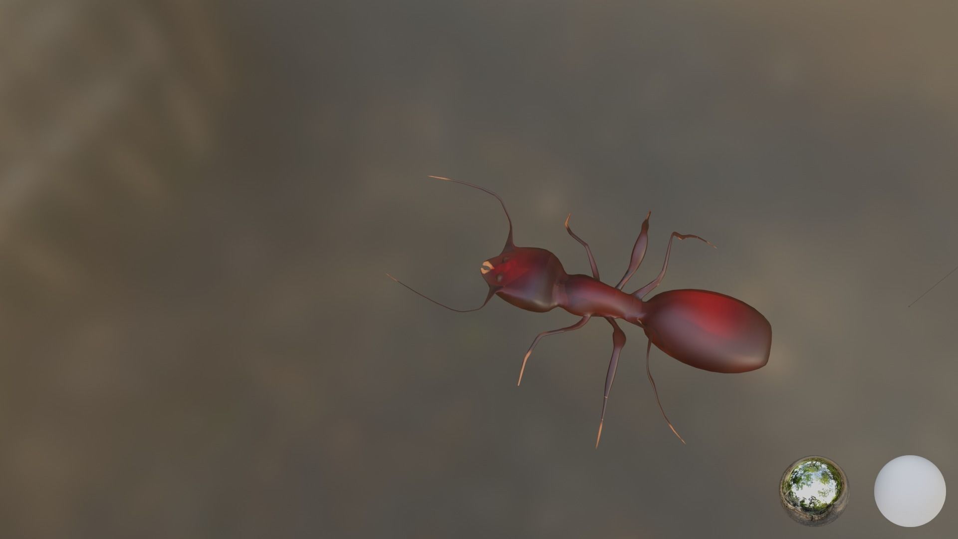 Low Poly Red Ant  Low-poly 3D model_5