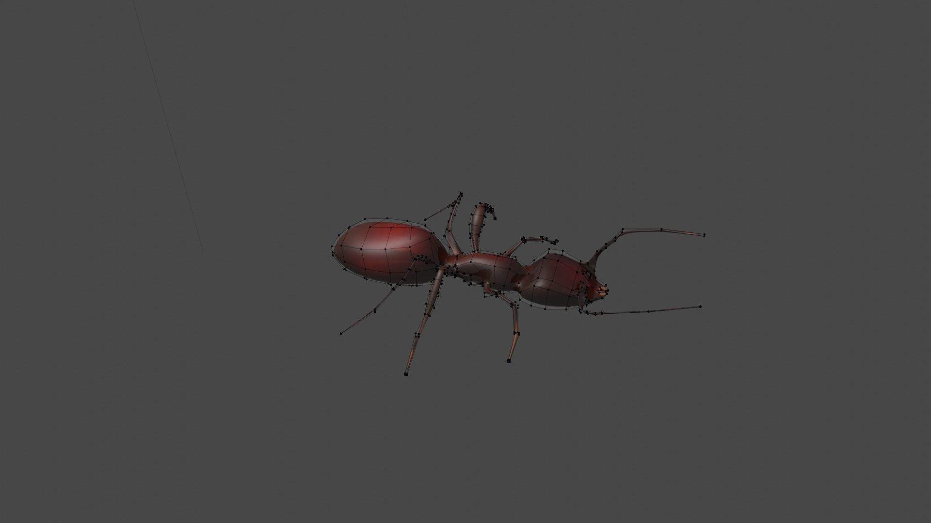Low Poly Red Ant  Low-poly 3D model_4
