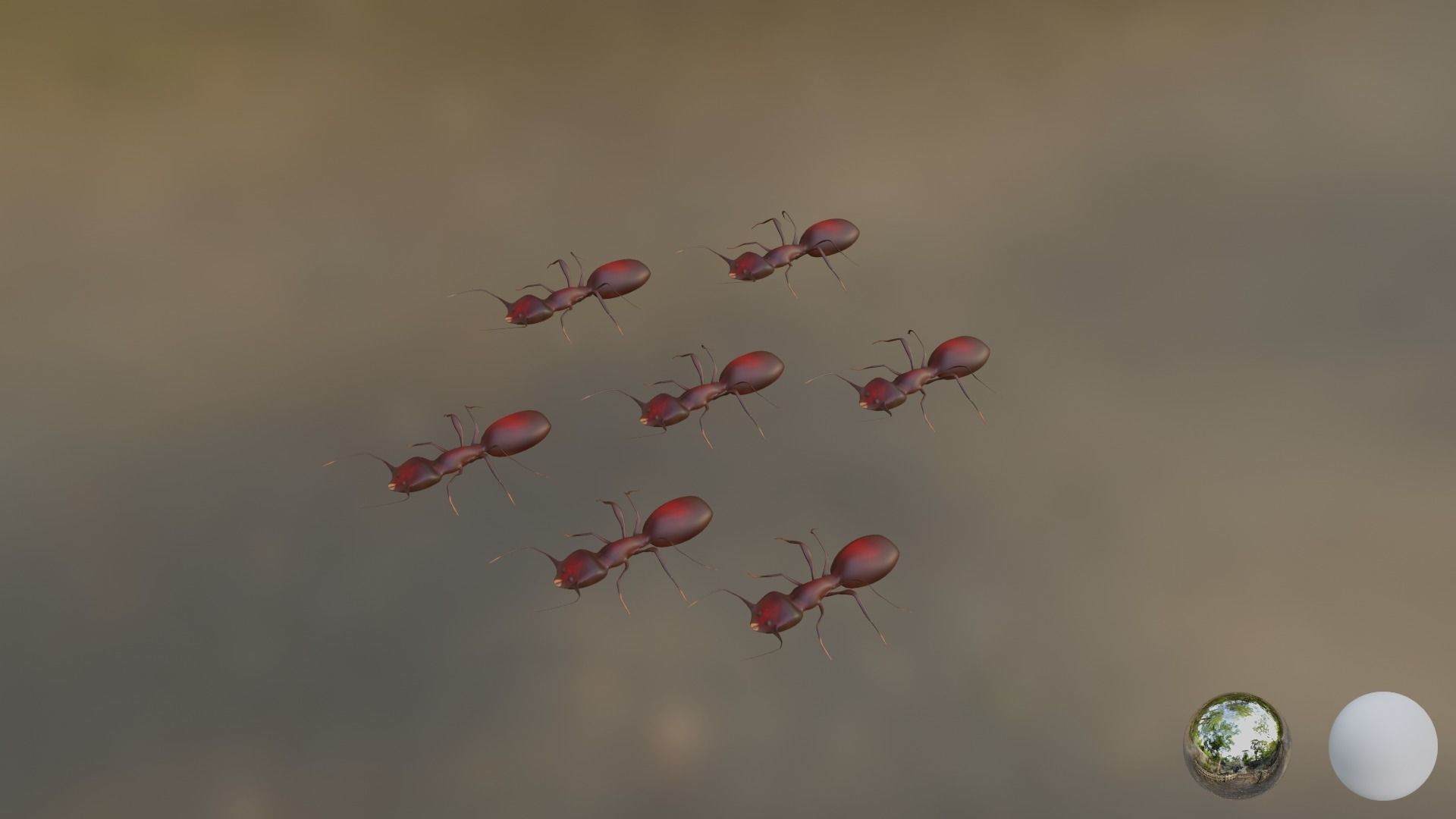 Low Poly Red Ant  Low-poly 3D model_7