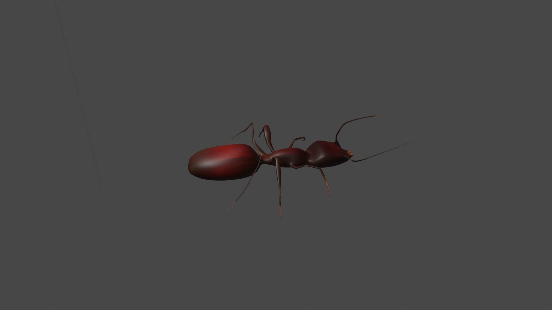 Low Poly Red Ant  Low-poly 3D model_3