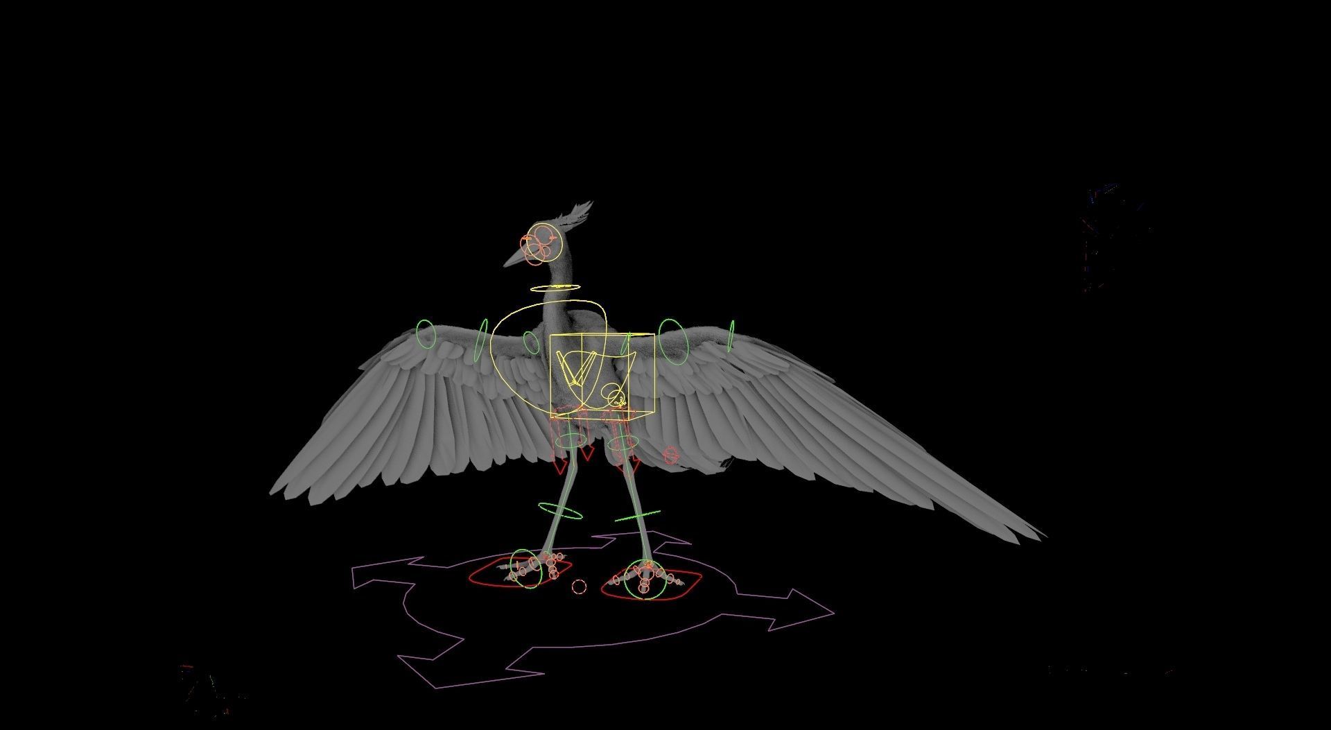 Chim Lac Bird - Rigged - Animated 3D model_5