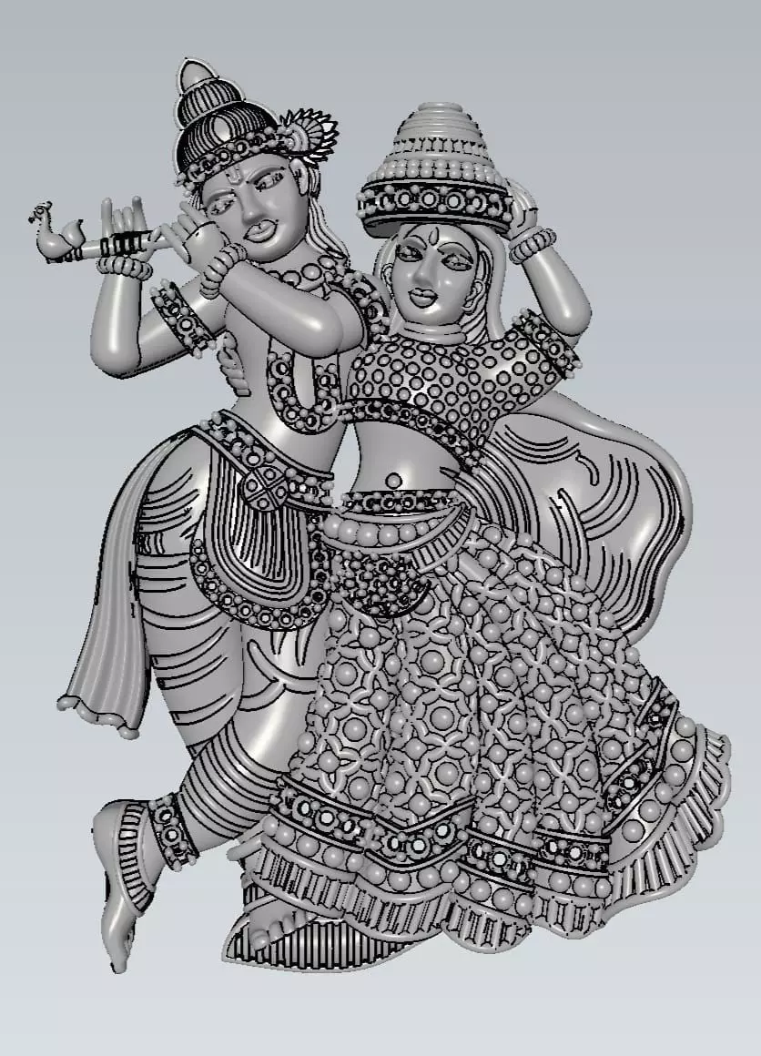 radha krishna 3D print model_0