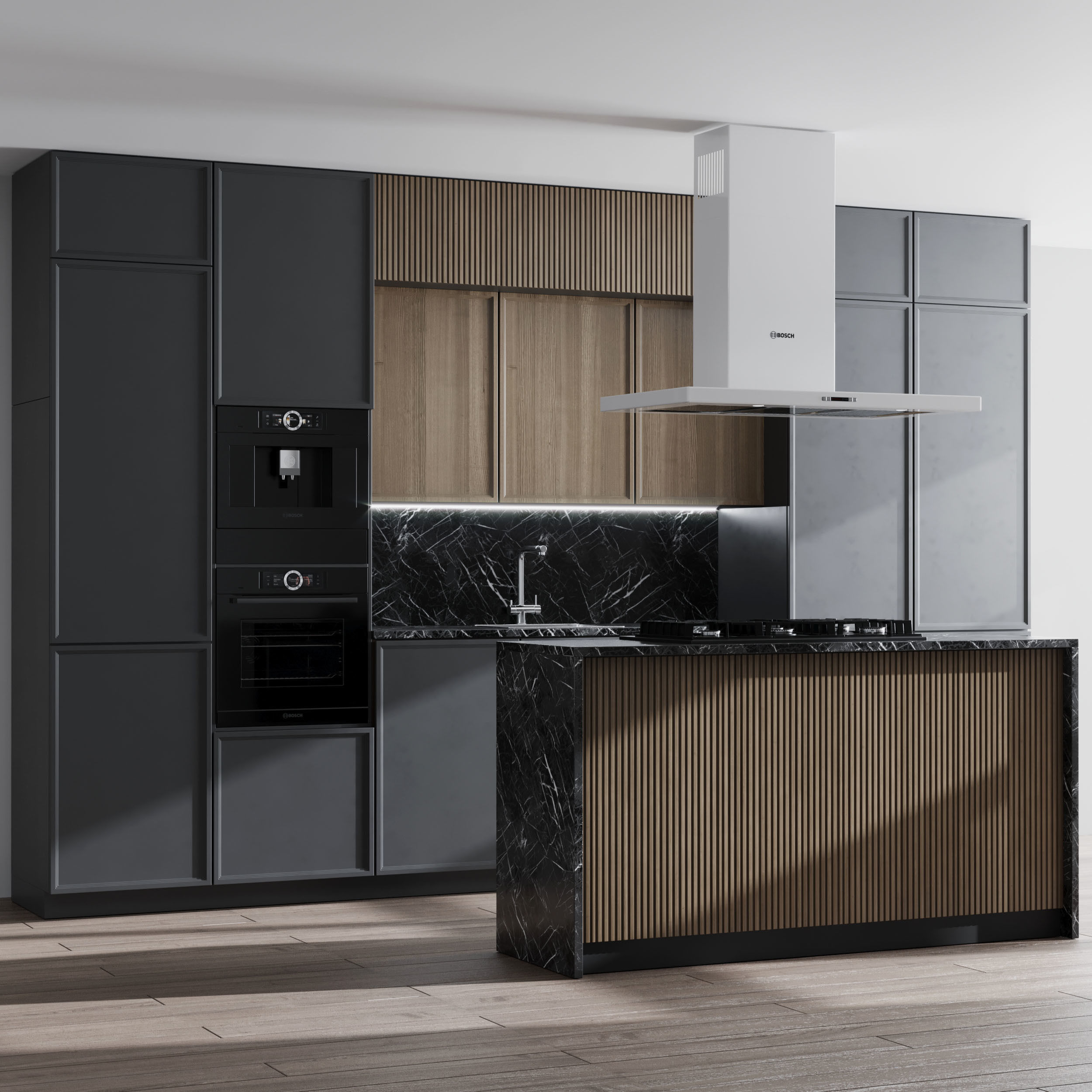 Kitchen Appliance Bosch Kitchen No 45 Low-poly 3D model_1