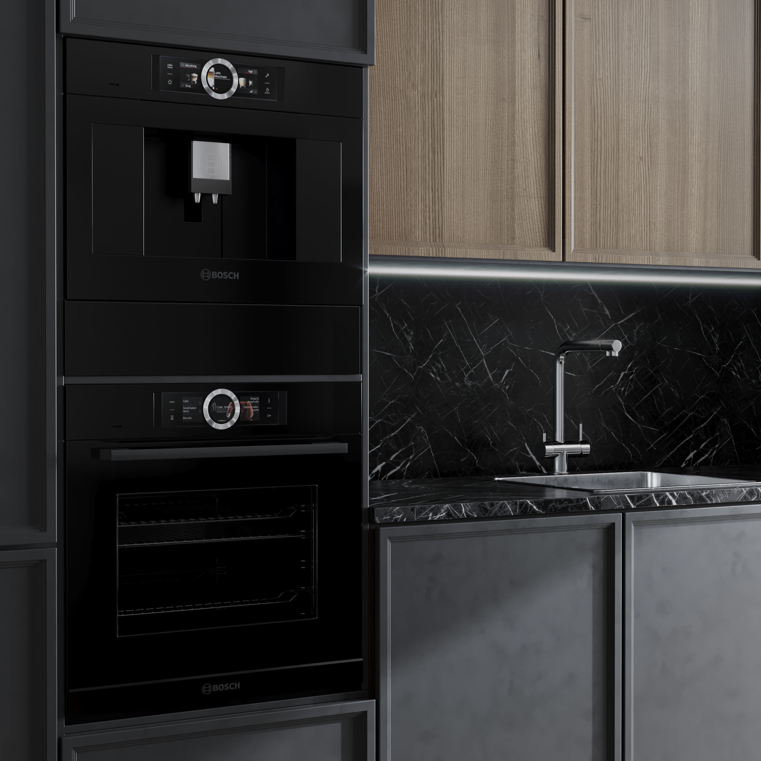 Kitchen Appliance Bosch Kitchen No 45 Low-poly 3D model_2