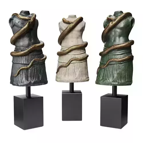 Egyptian Torso with snake Low-poly 3D model
