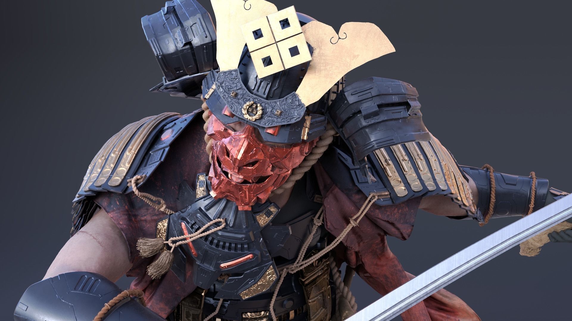 Samurai 3D model_3