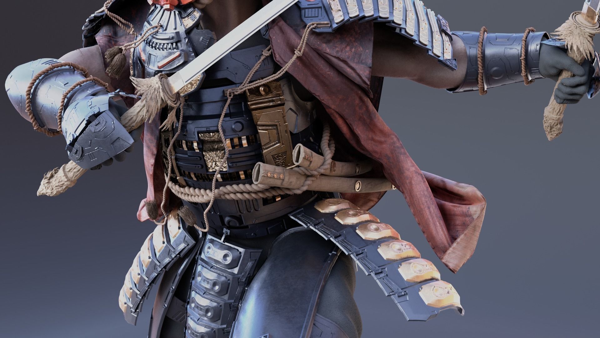 Samurai 3D model_4