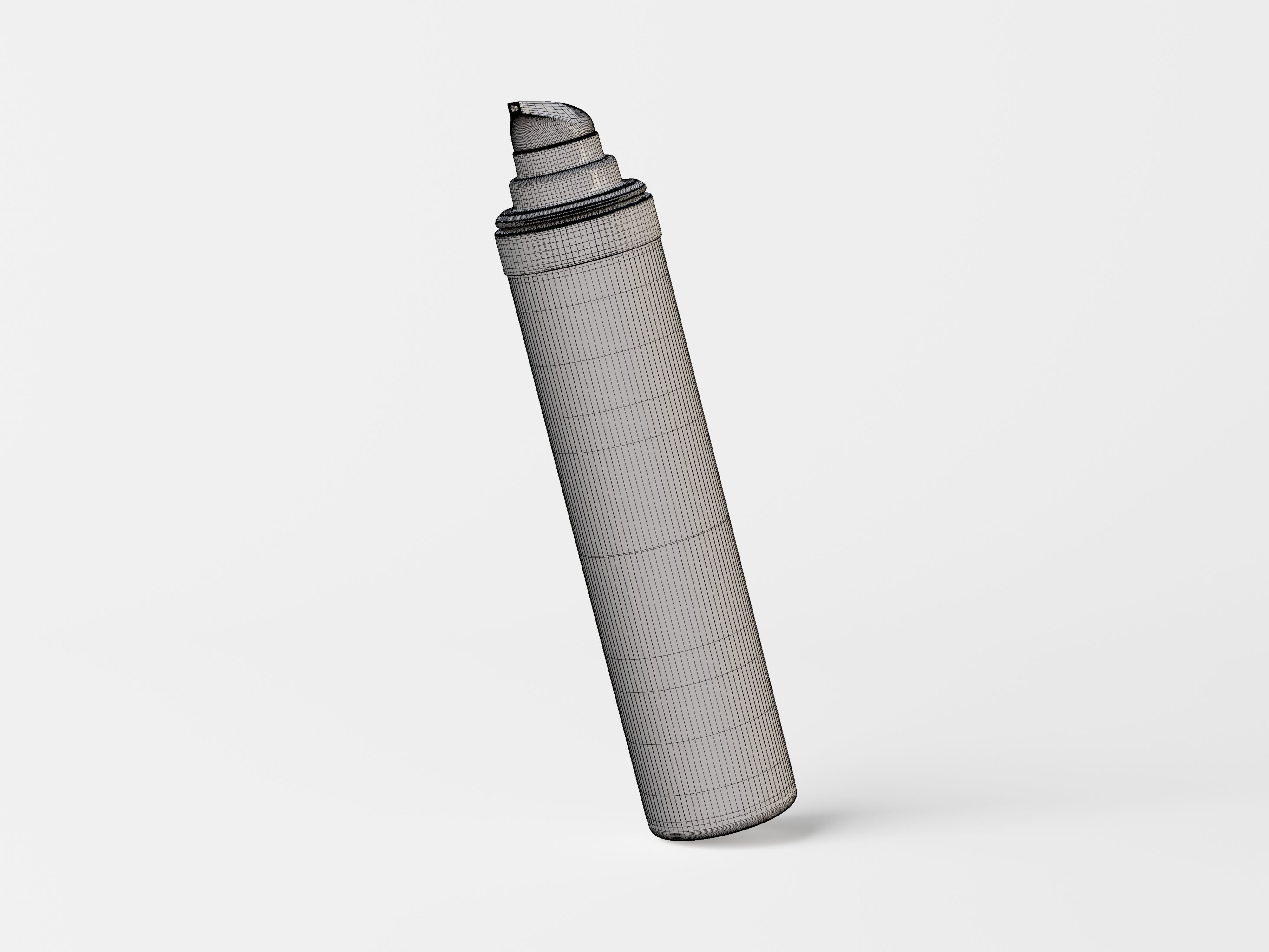 Tall Airless Pump Bottle and Box Low-poly 3D model_9