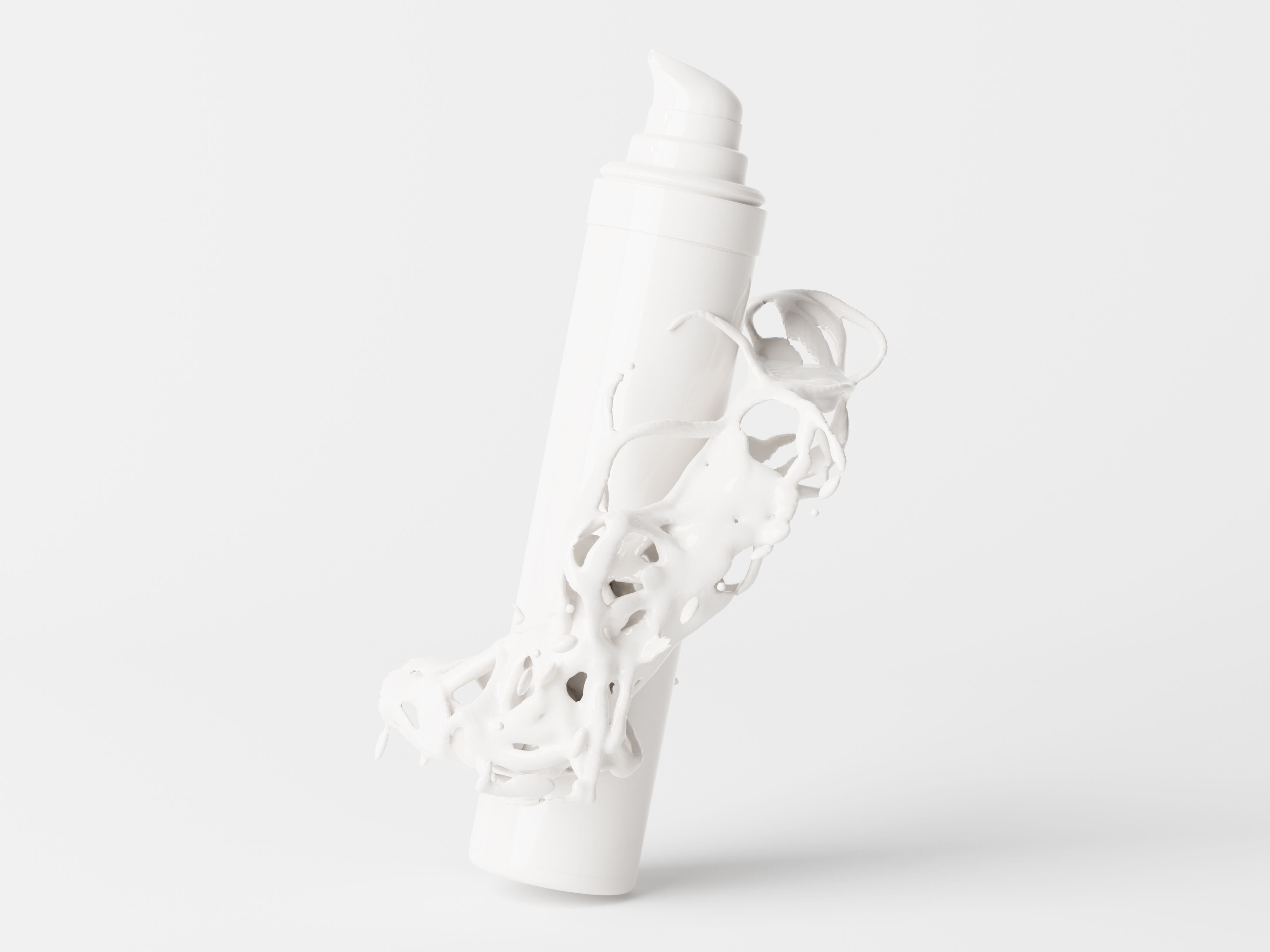 Tall Airless Pump Bottle and Box Low-poly 3D model_5