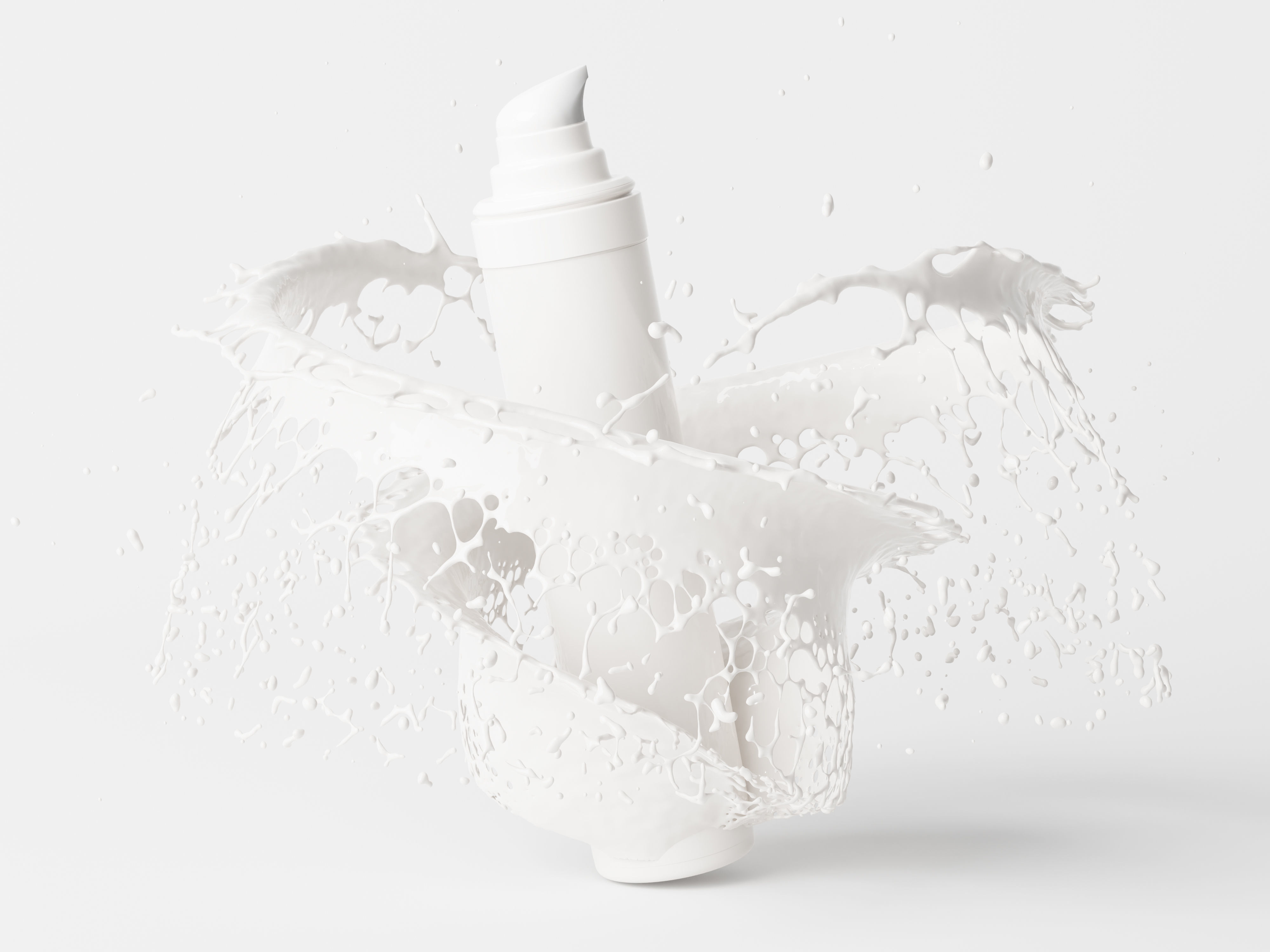 Tall Airless Pump Bottle and Box Low-poly 3D model_6