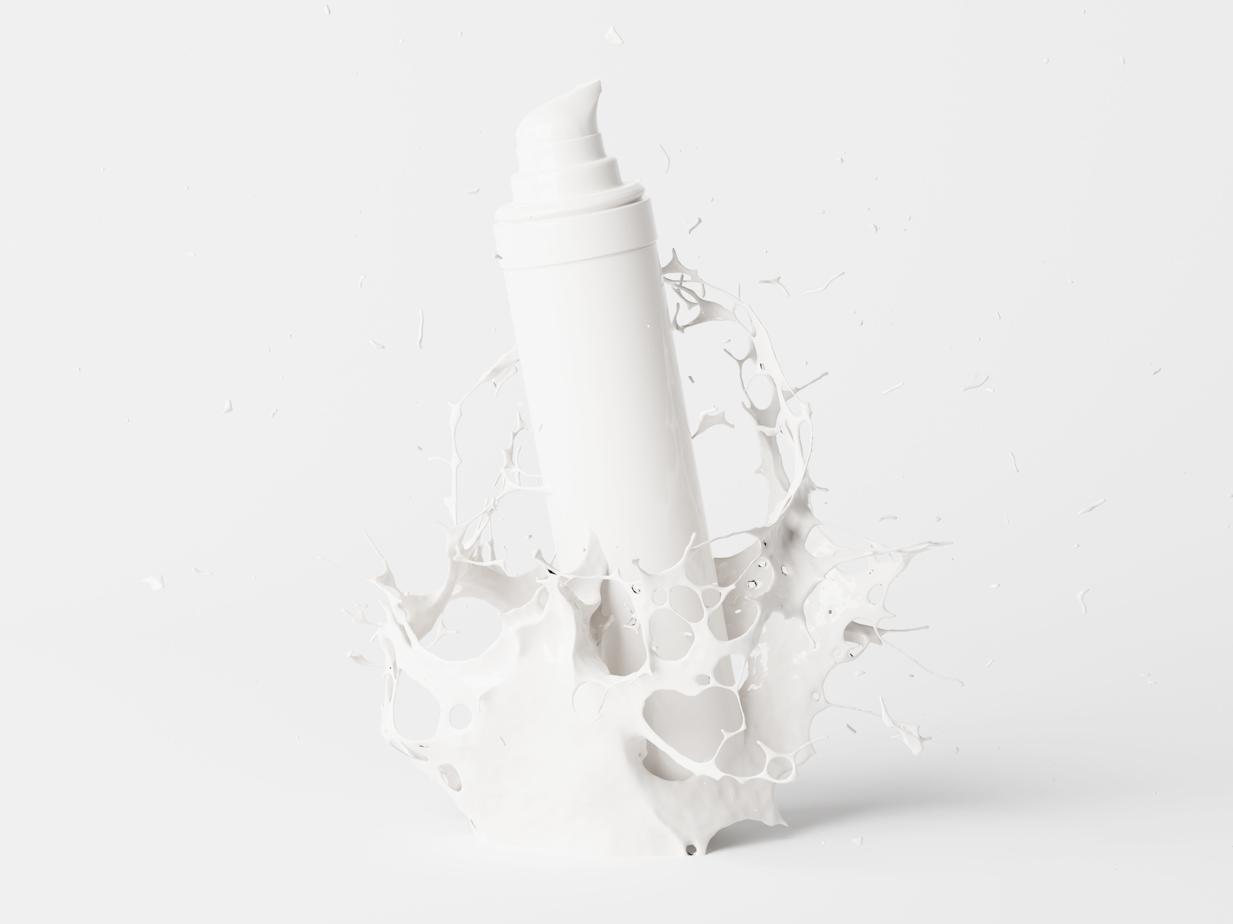 Tall Airless Pump Bottle and Box Low-poly 3D model_3