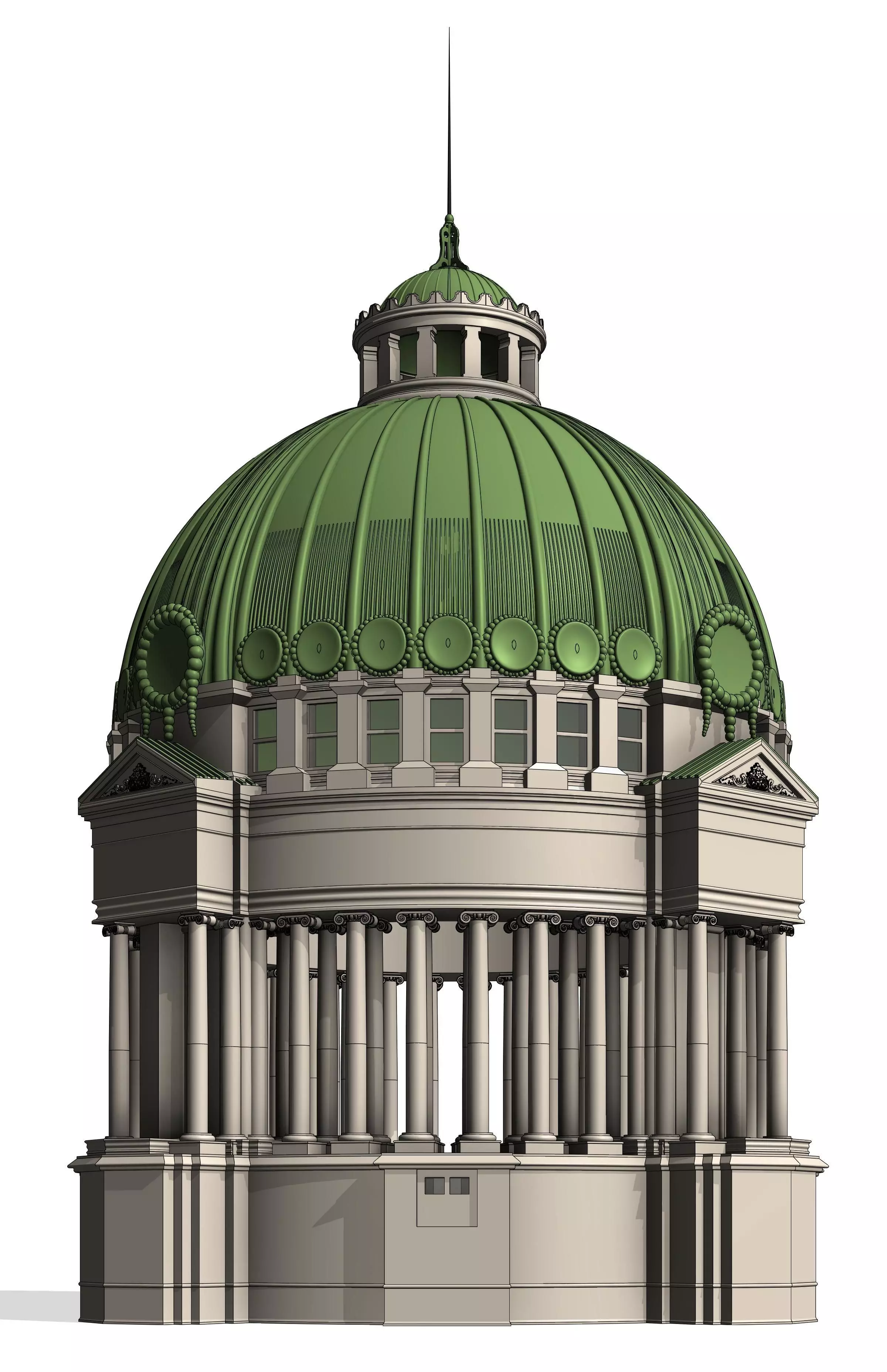 Thailand white house Classic Dome 3D model_0