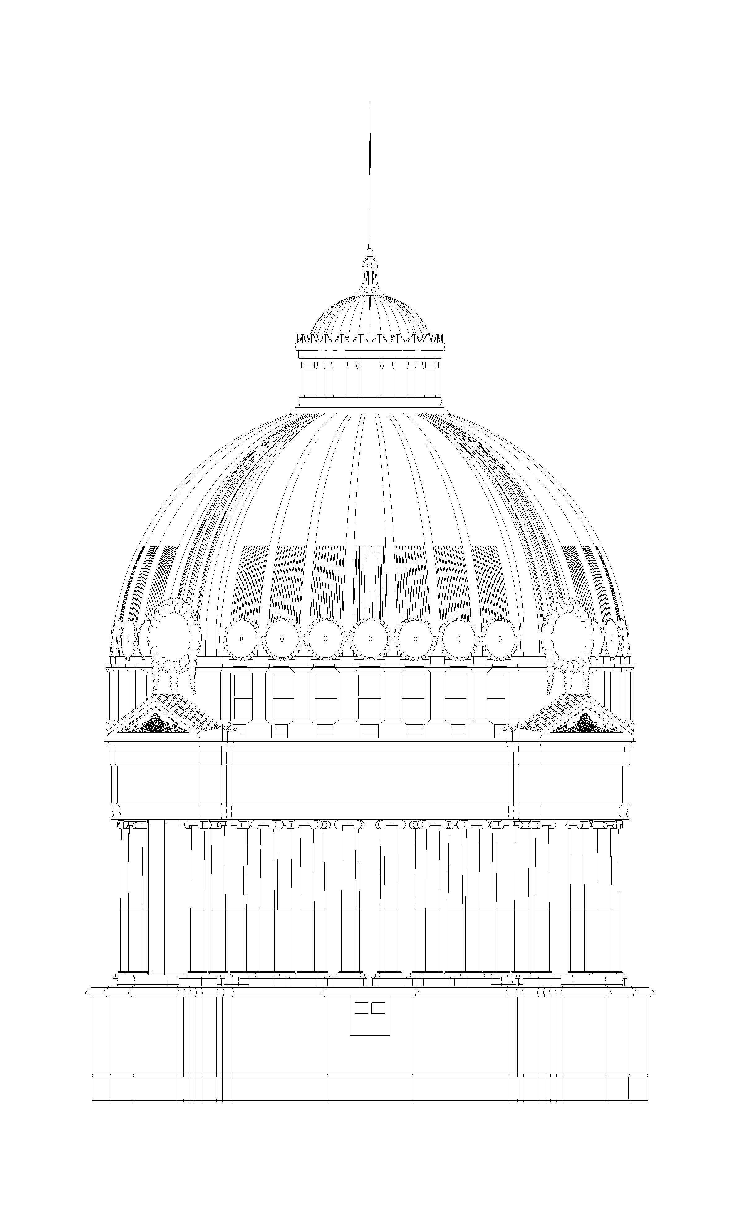 Thailand white house Classic Dome 3D model_9
