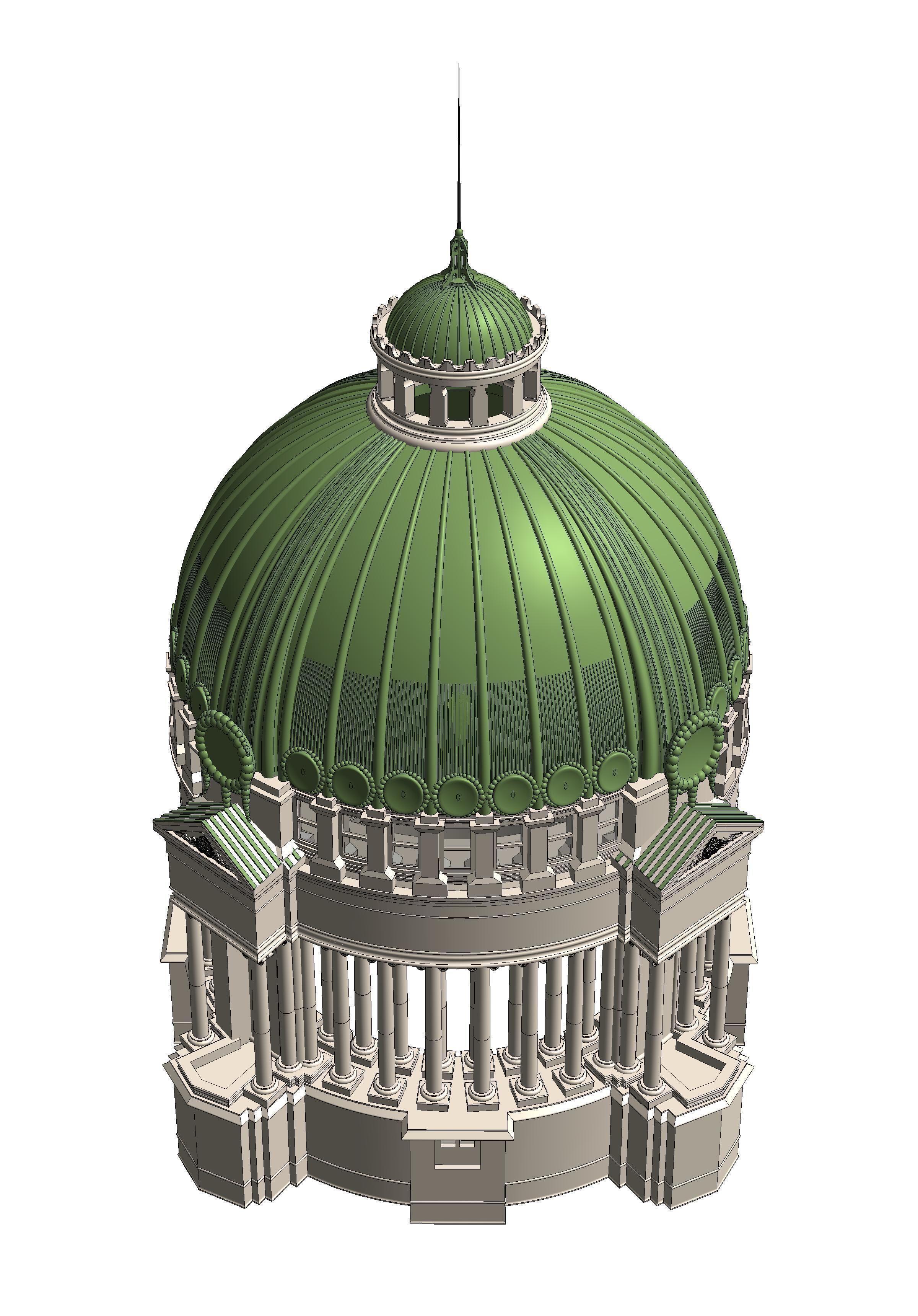 Thailand white house Classic Dome 3D model_4