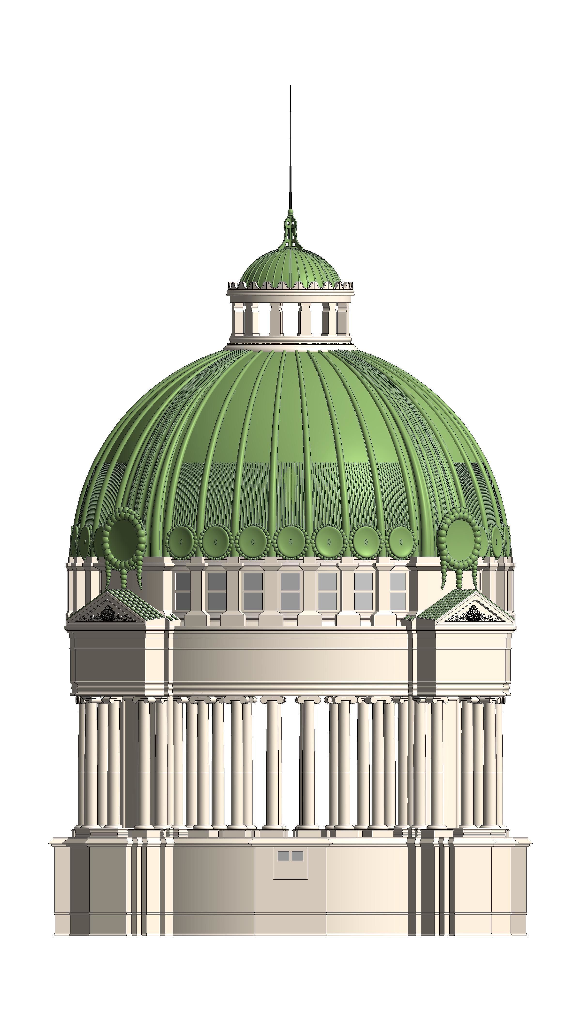 Thailand white house Classic Dome 3D model_8