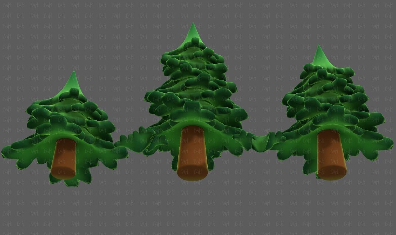 Trees Cartoon V40 Low-poly 3D model_39