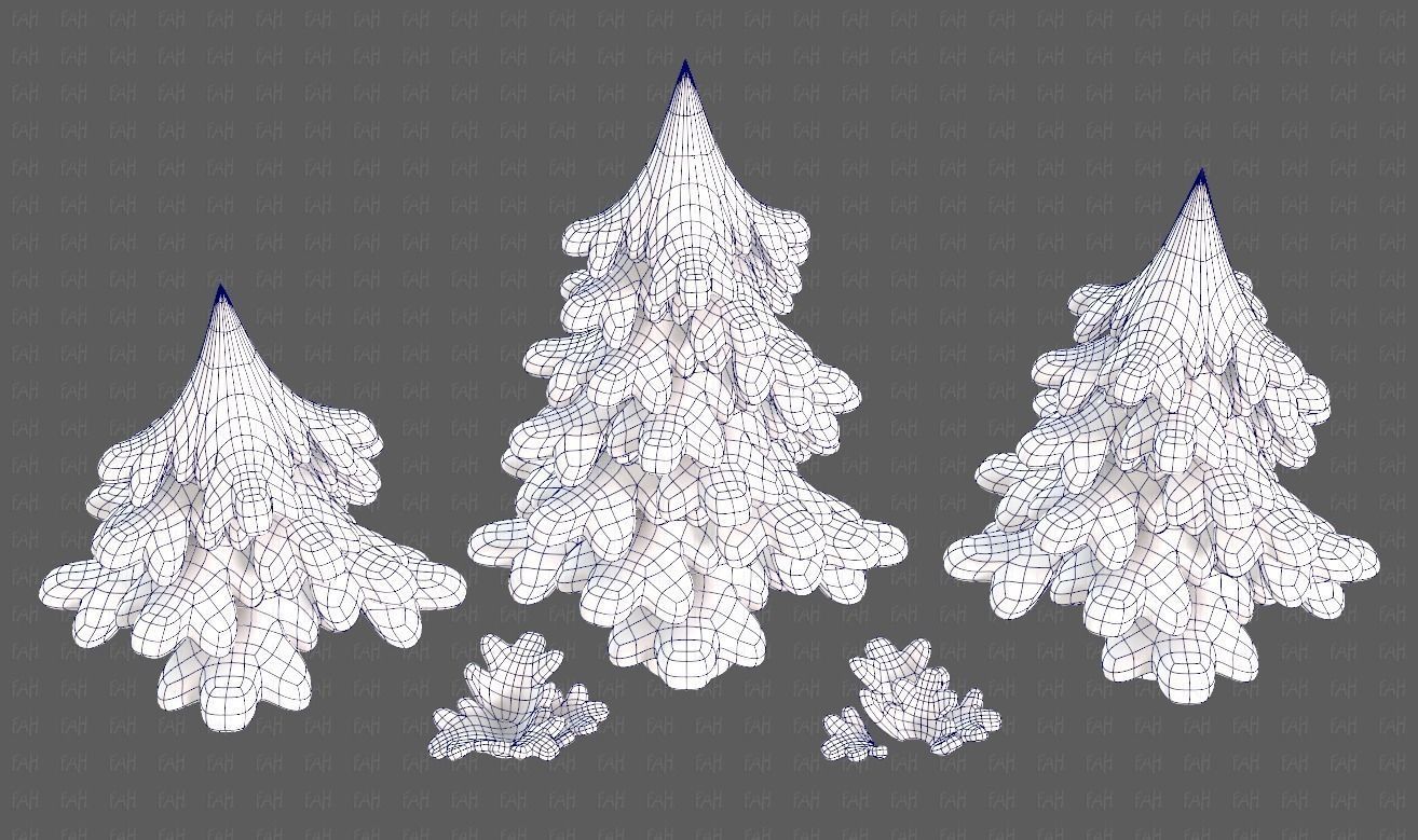 Trees Cartoon V40 Low-poly 3D model_34