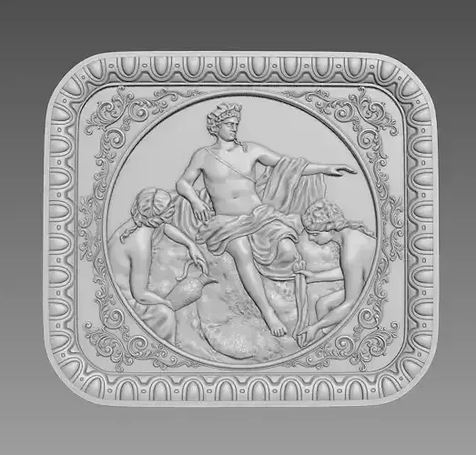 Basrelief 3D model for CNC