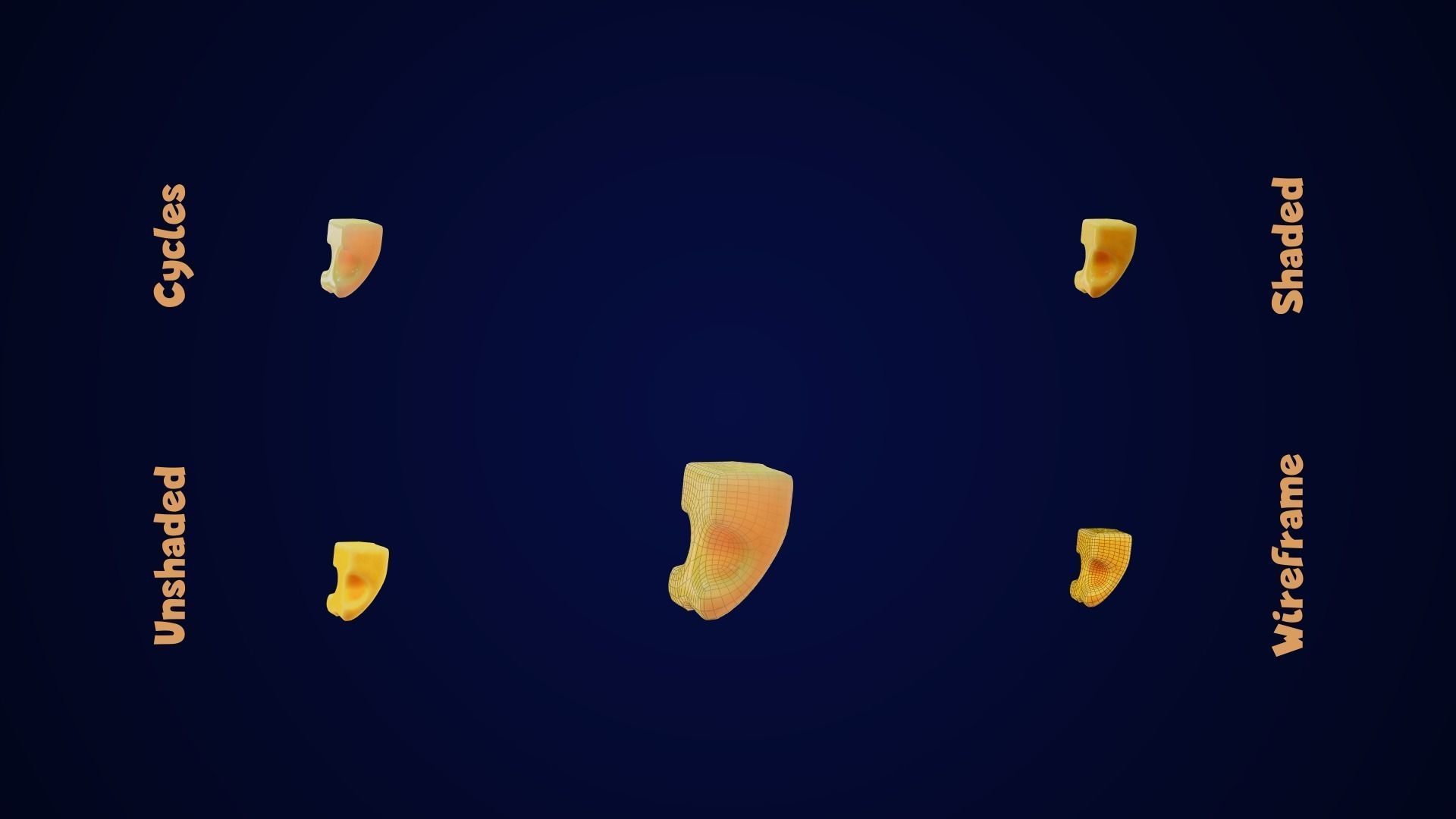 Stylized Cheese Alphabet Numbers Low-poly 3D model_24