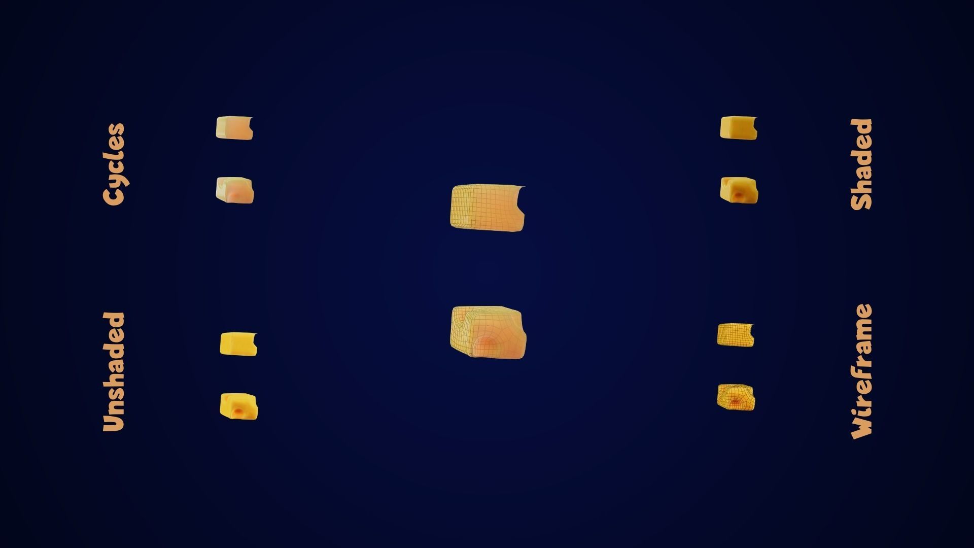 Stylized Cheese Alphabet Numbers Low-poly 3D model_27