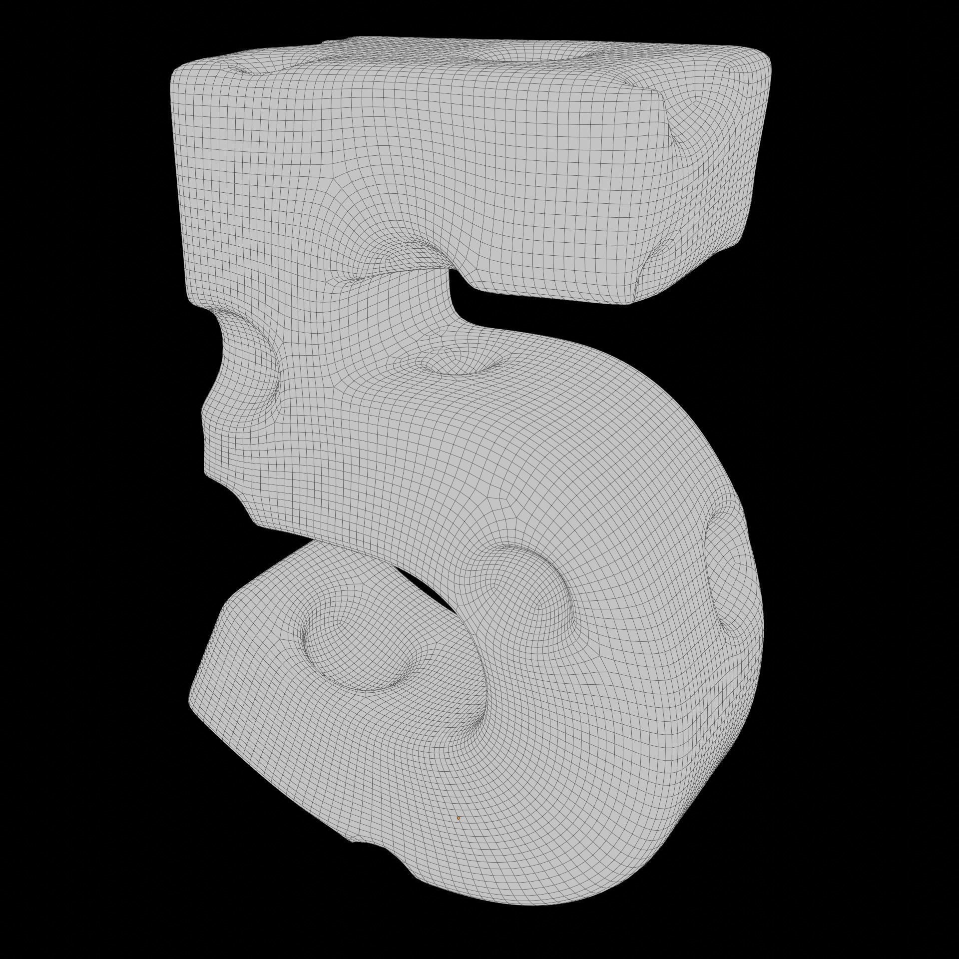 Stylized Cheese Alphabet Numbers Low-poly 3D model_9