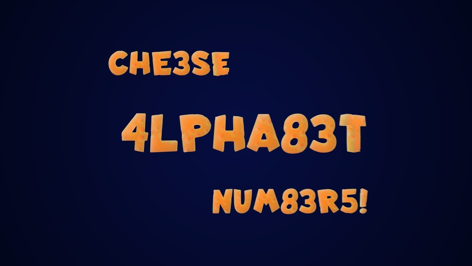 Stylized Cheese Alphabet Numbers Low-poly 3D model_11