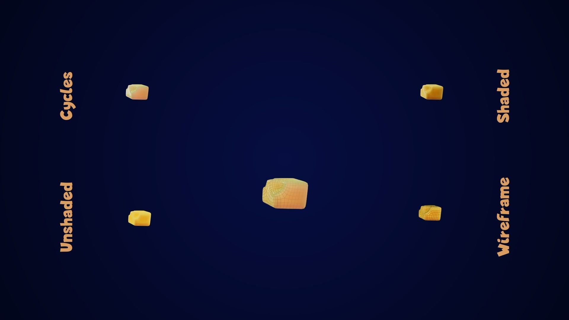 Stylized Cheese Alphabet Numbers Low-poly 3D model_25