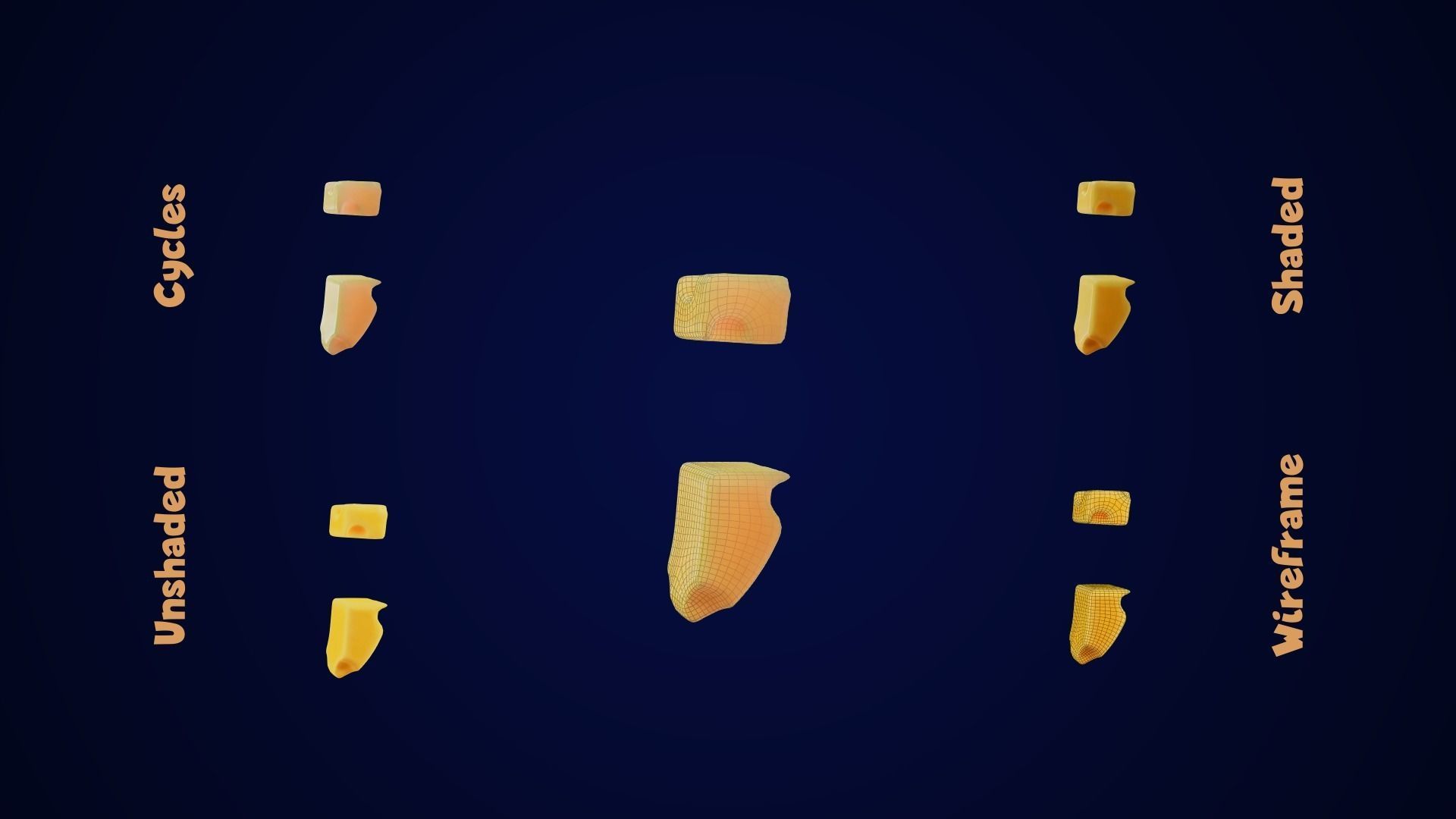 Stylized Cheese Alphabet Numbers Low-poly 3D model_26