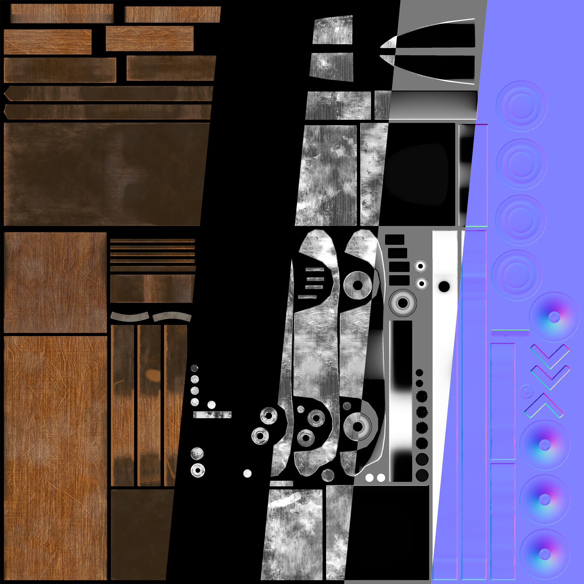 Old wooden toy sports car 3D model_9