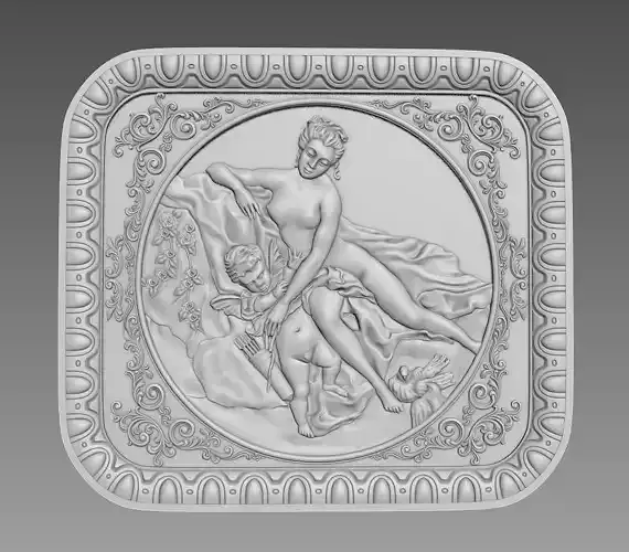 Basrelief 3D model for CNC