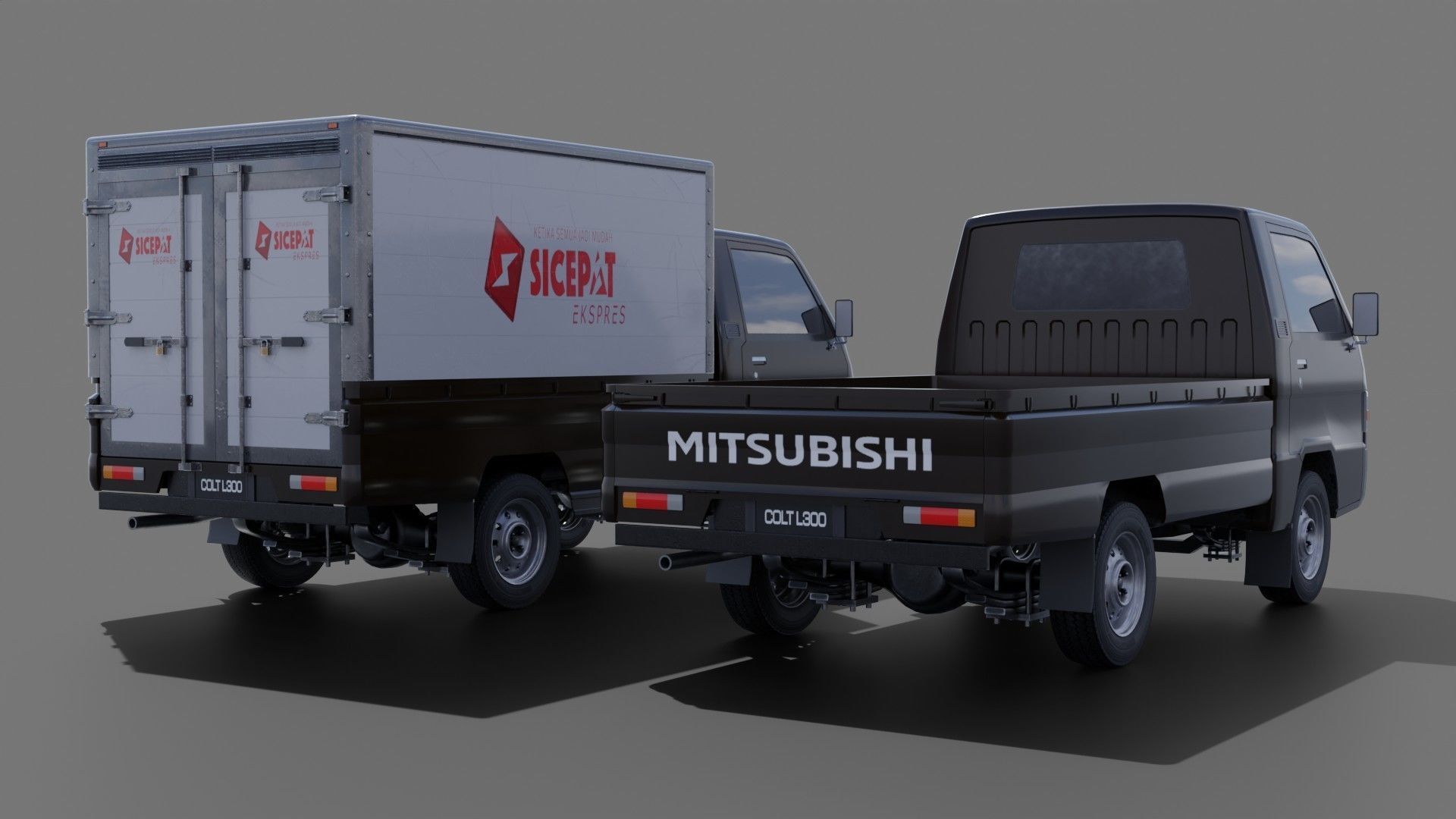 Mitsubishi L300 Low-poly 3D model_1