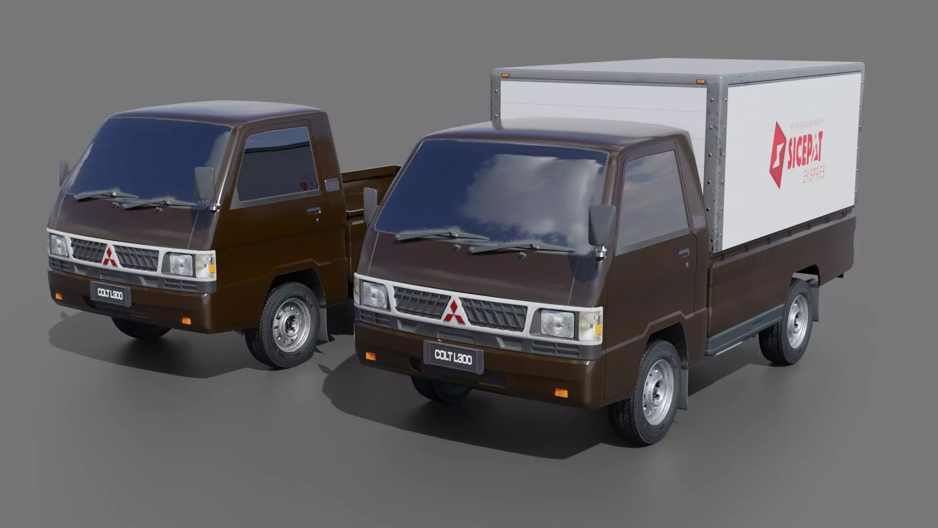 Mitsubishi L300 Low-poly 3D model_0