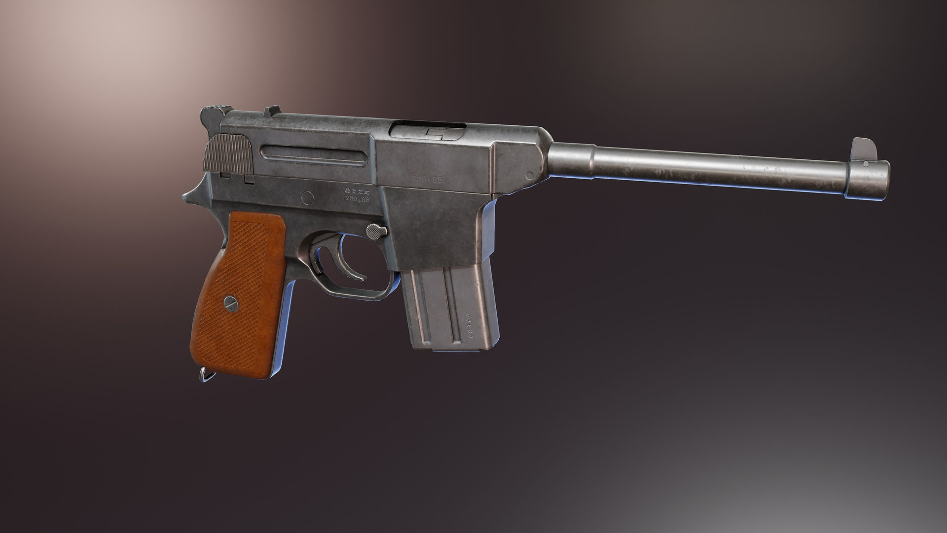 Type 80 Pistol Low-poly 3D model_1
