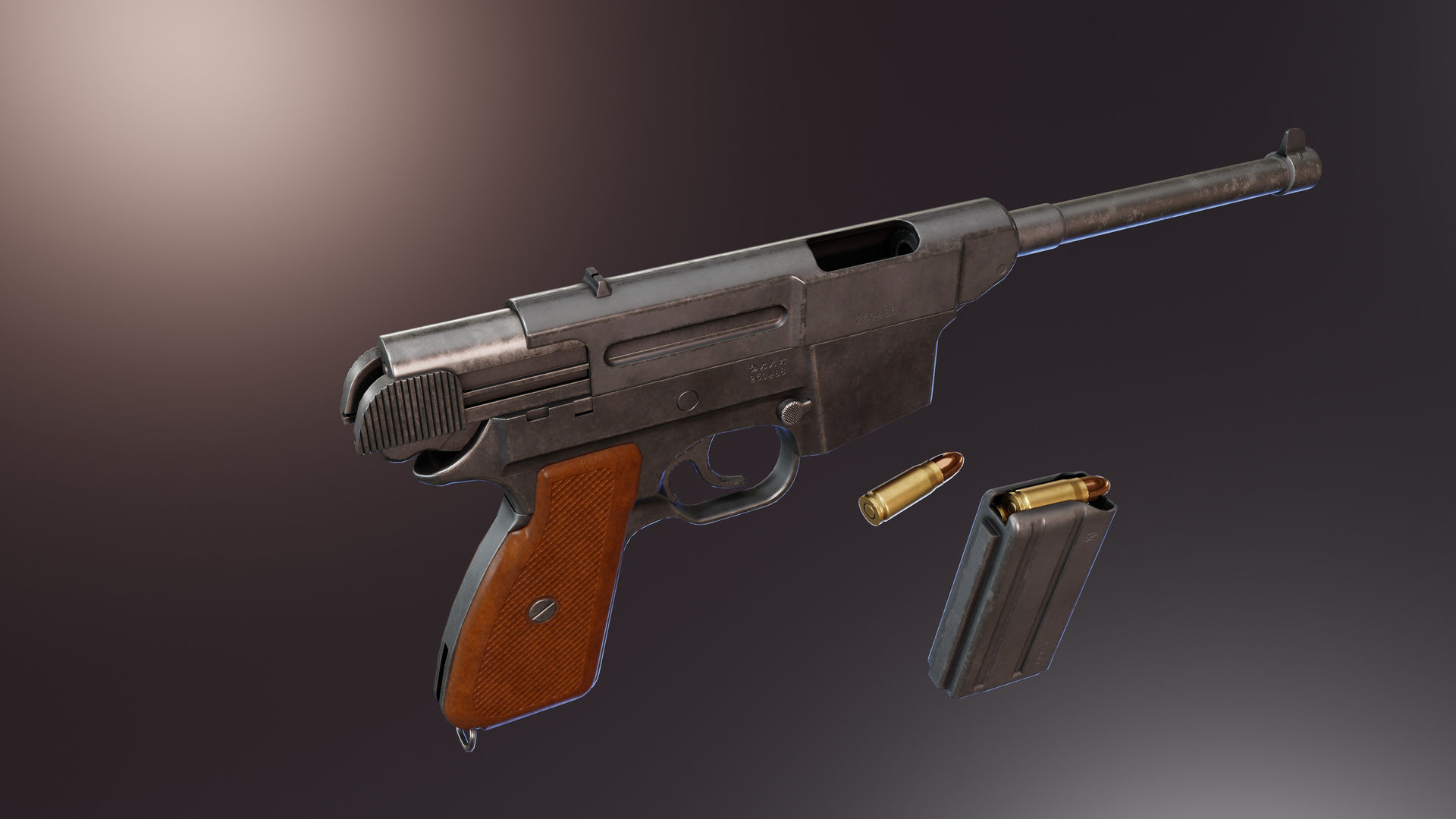 Type 80 Pistol Low-poly 3D model_5