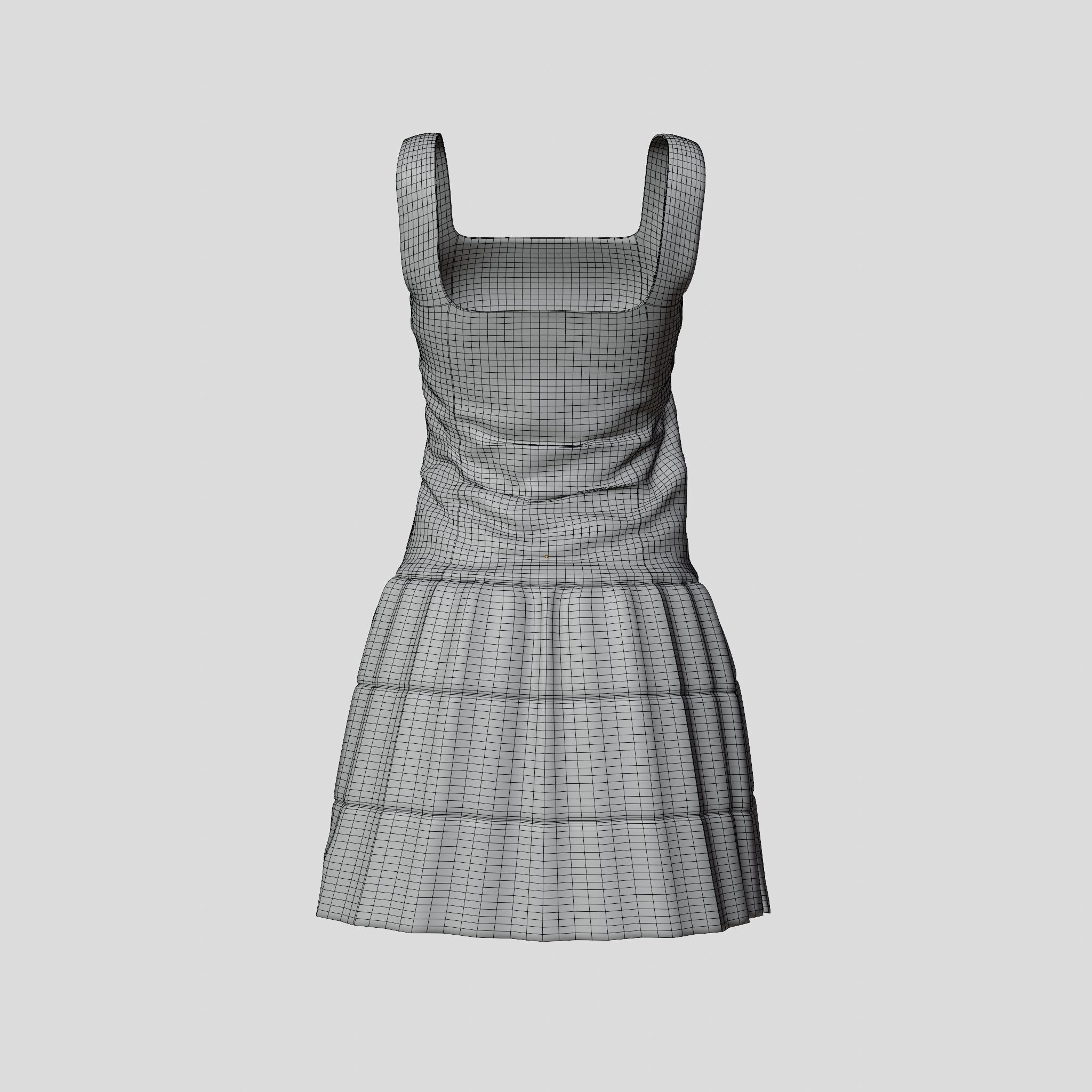 Simple Dress Low-poly 3D model_14