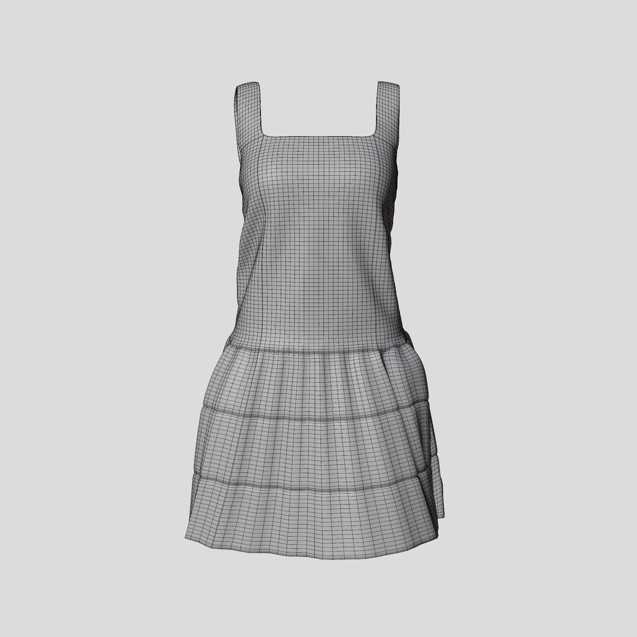 Simple Dress Low-poly 3D model_8