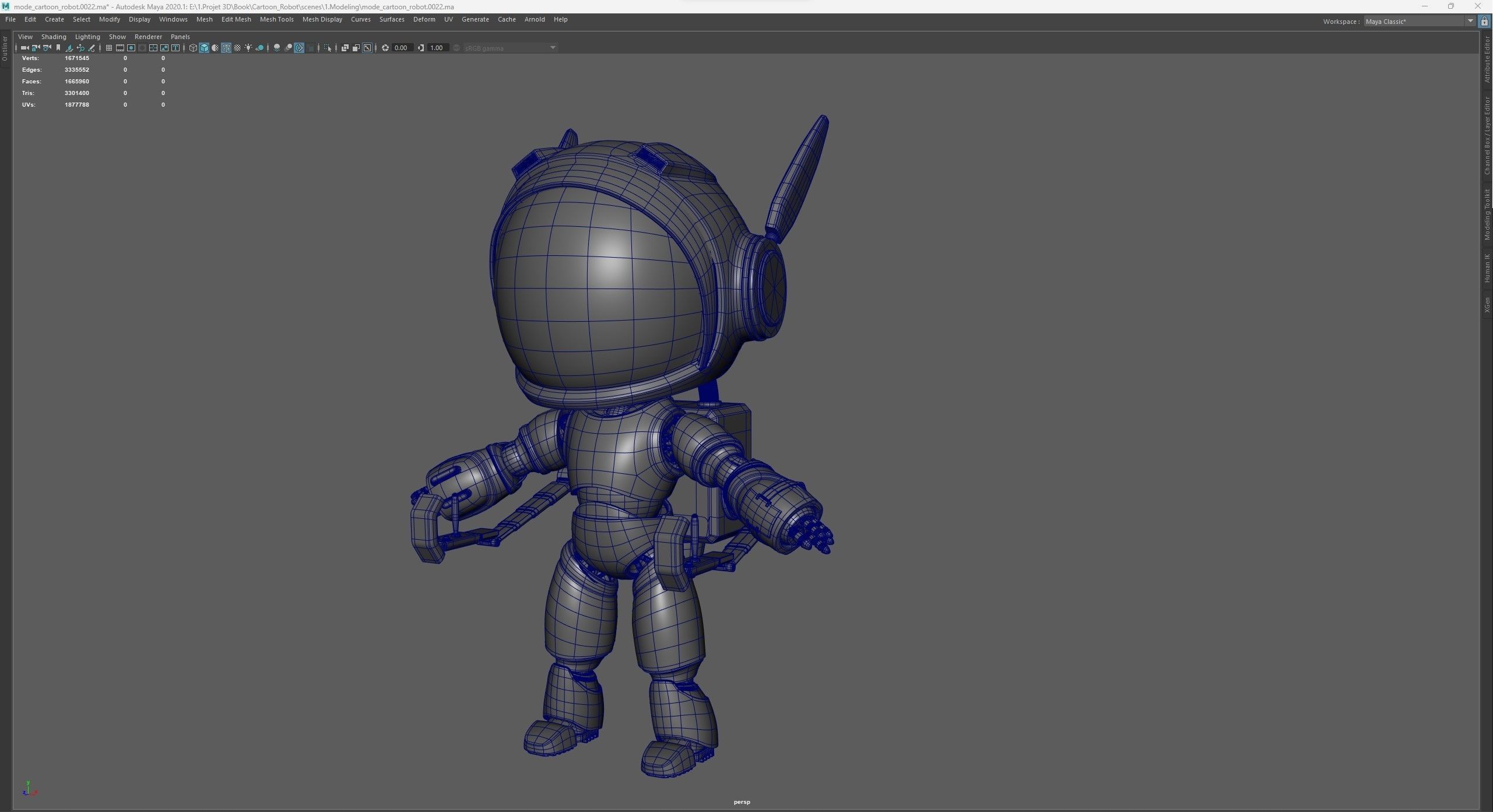 Cartoon Robot 3D model_3