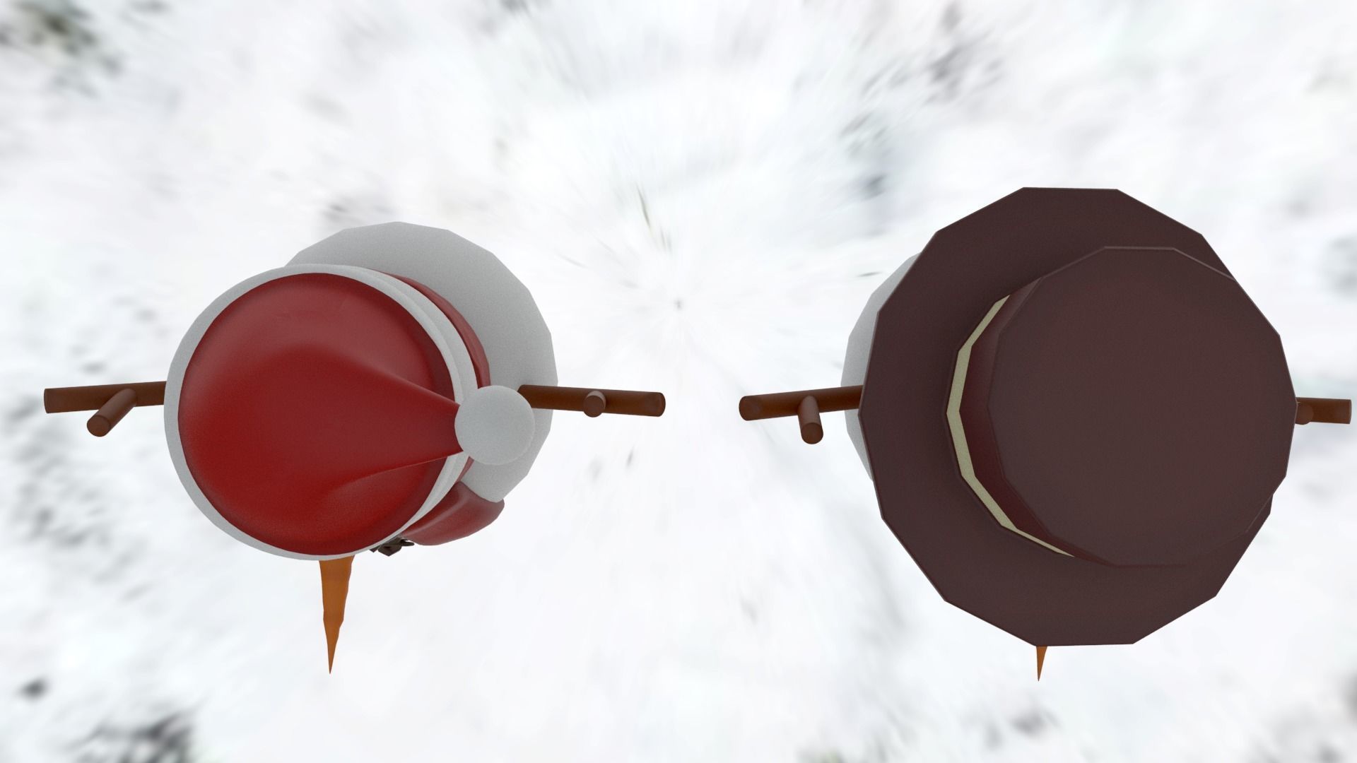 Snowman pack Low-poly 3D model_11