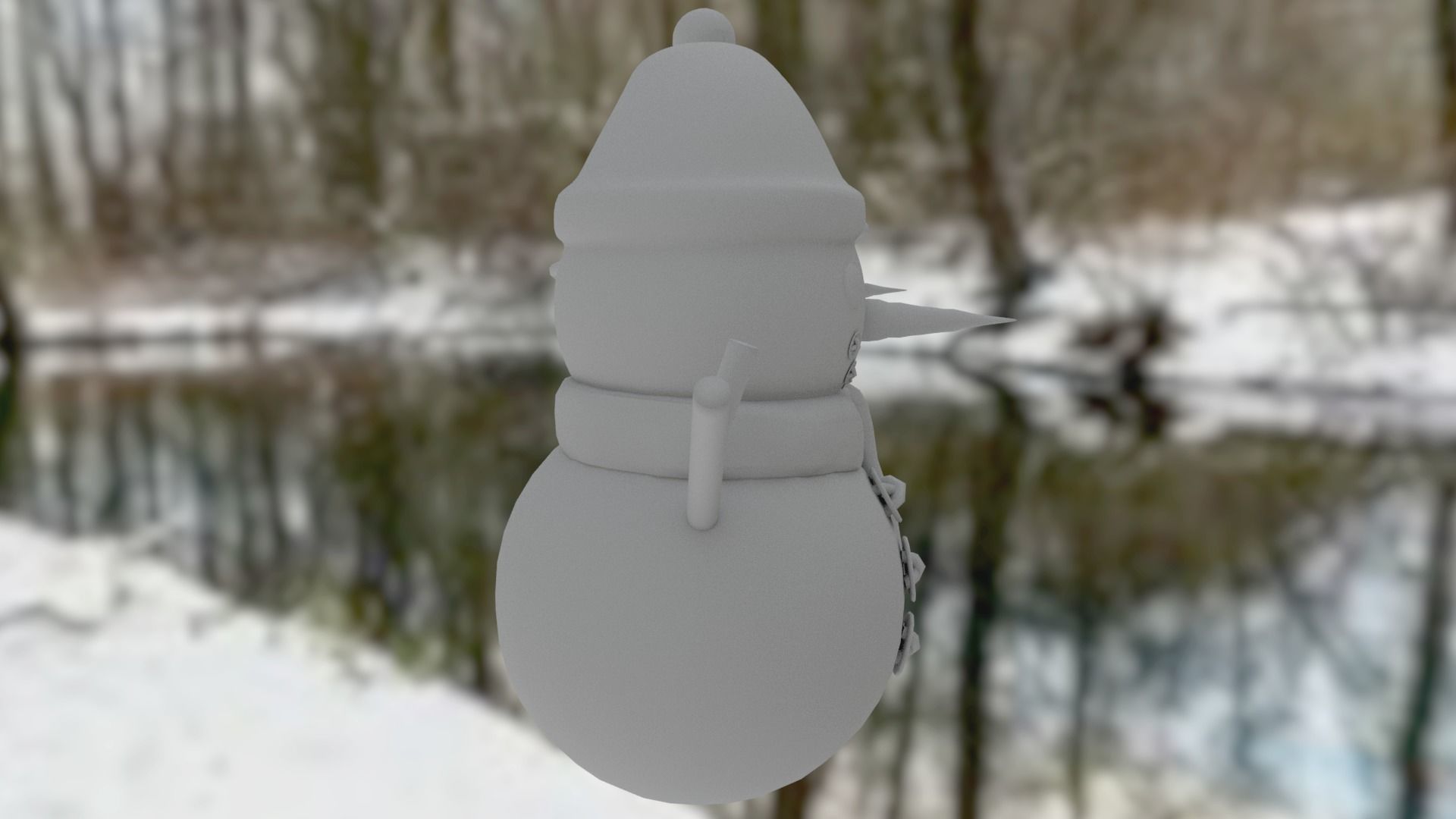 Snowman pack Low-poly 3D model_21