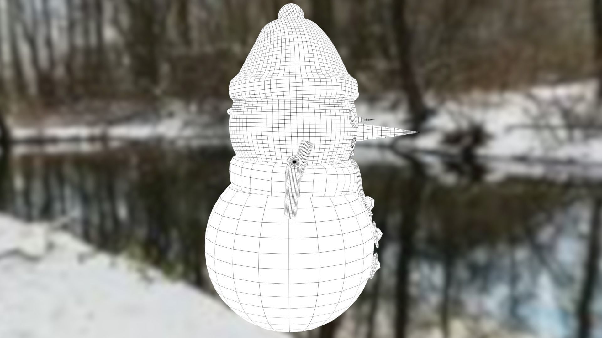 Snowman pack Low-poly 3D model_33