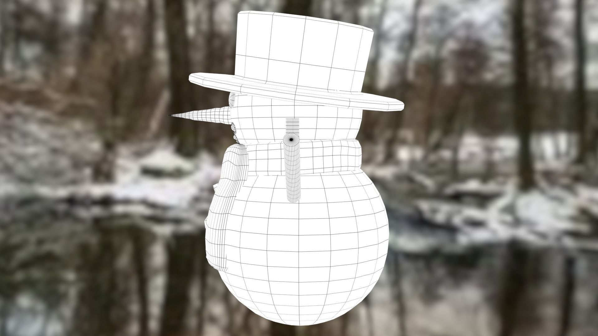 Snowman pack Low-poly 3D model_29