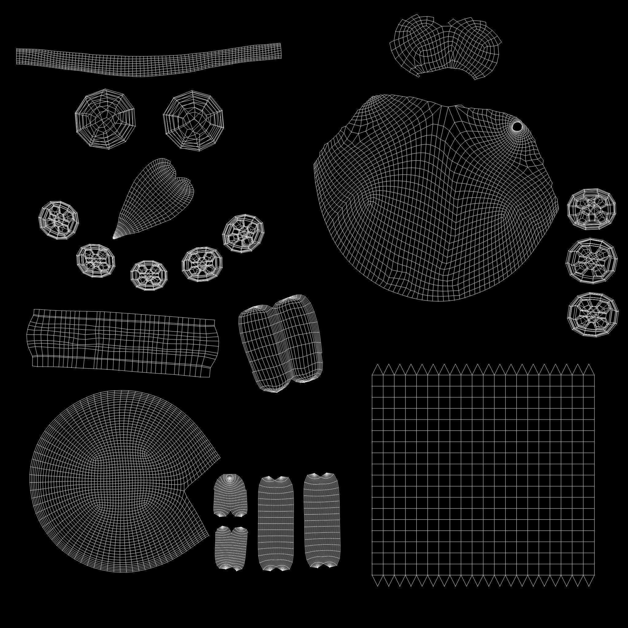 Snowman pack Low-poly 3D model_42