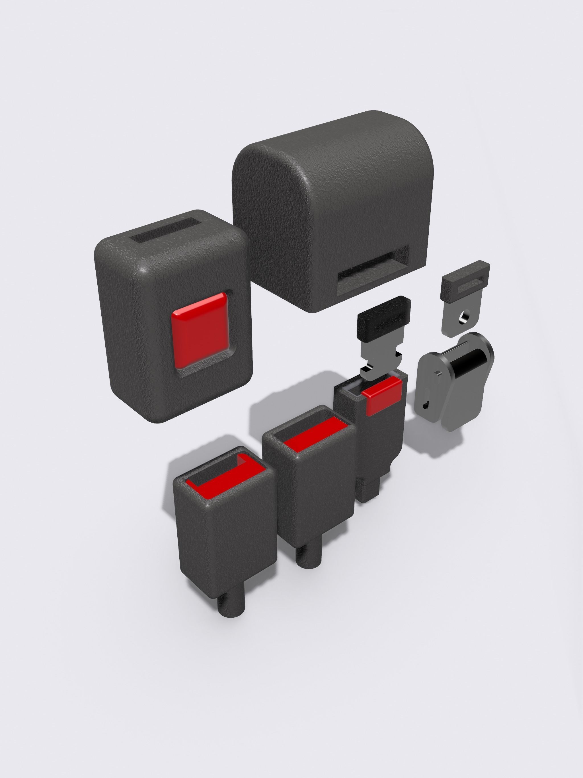 Seatbelt Interior 8 pce Seatbelt set 3D print model_2