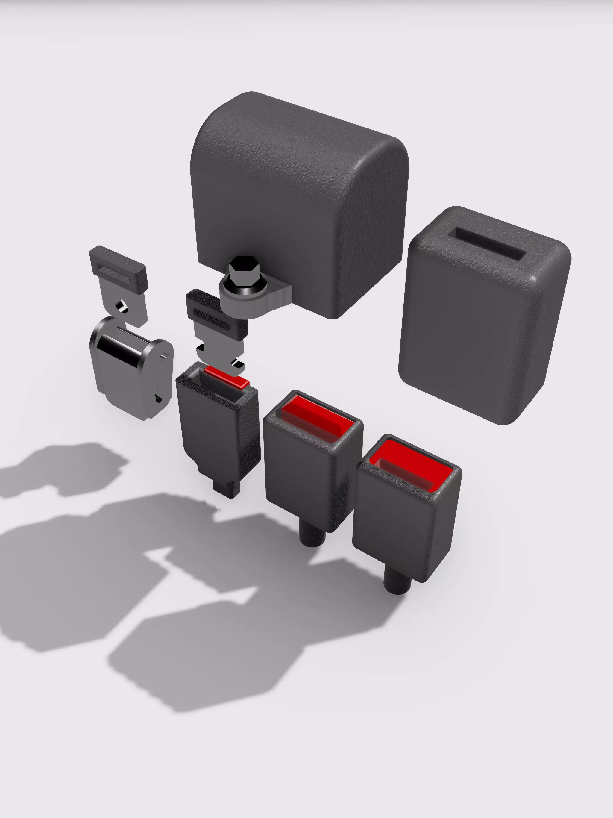 Seatbelt Interior 8 pce Seatbelt set 3D print model_0