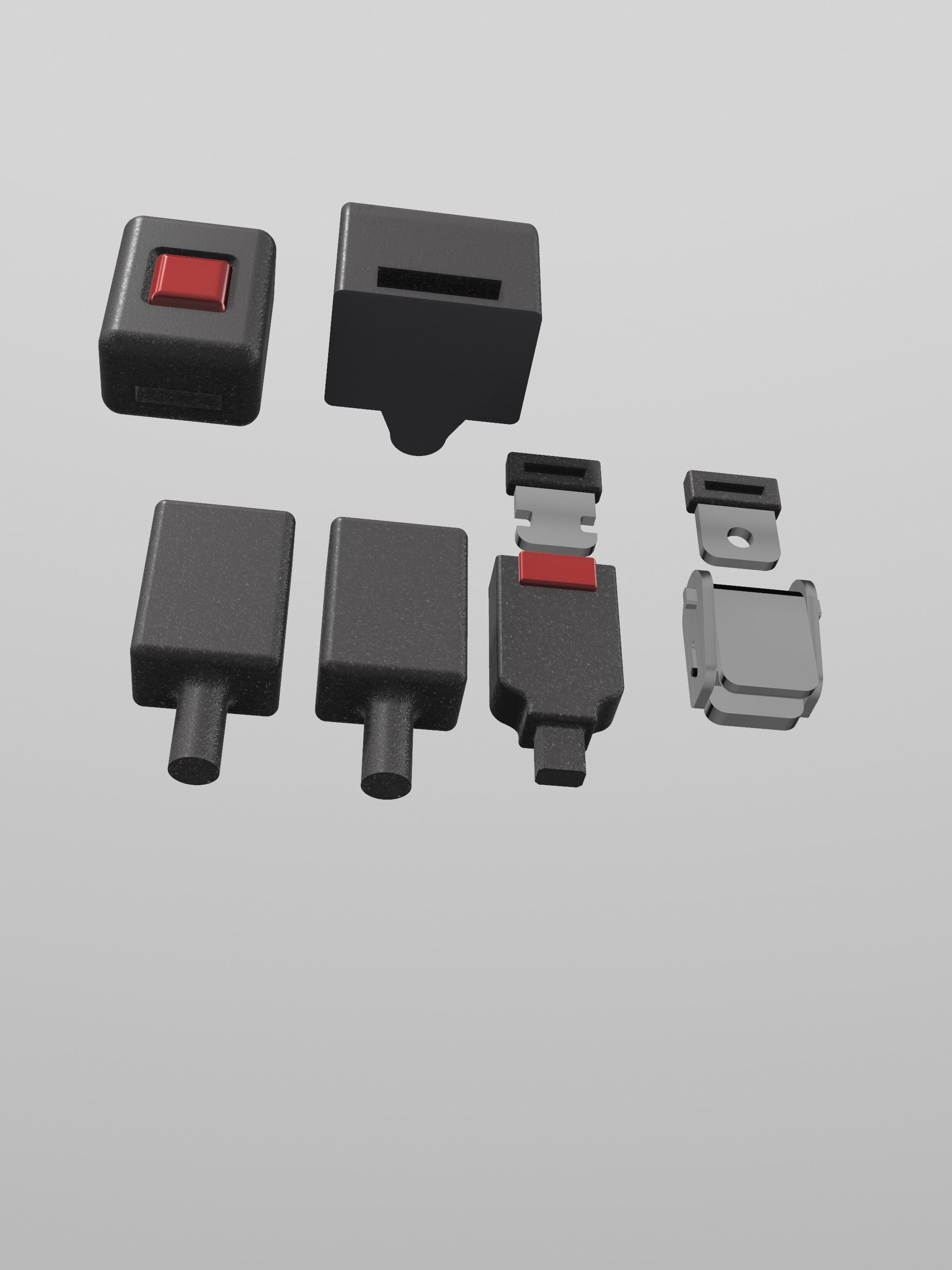 Seatbelt Interior 8 pce Seatbelt set 3D print model_9