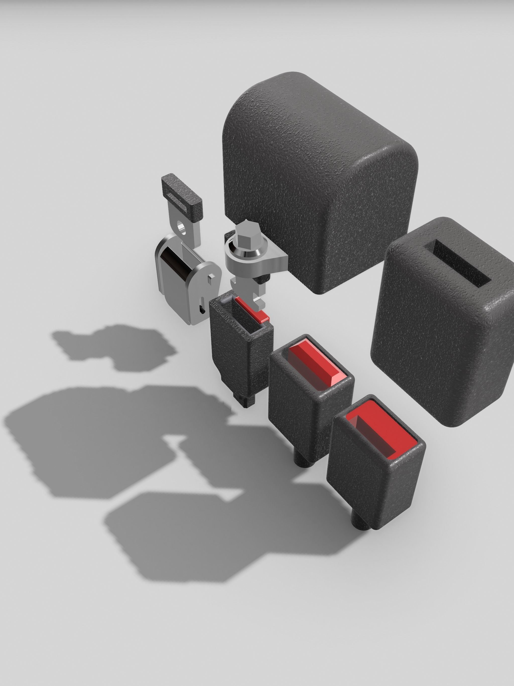 Seatbelt Interior 8 pce Seatbelt set 3D print model_5